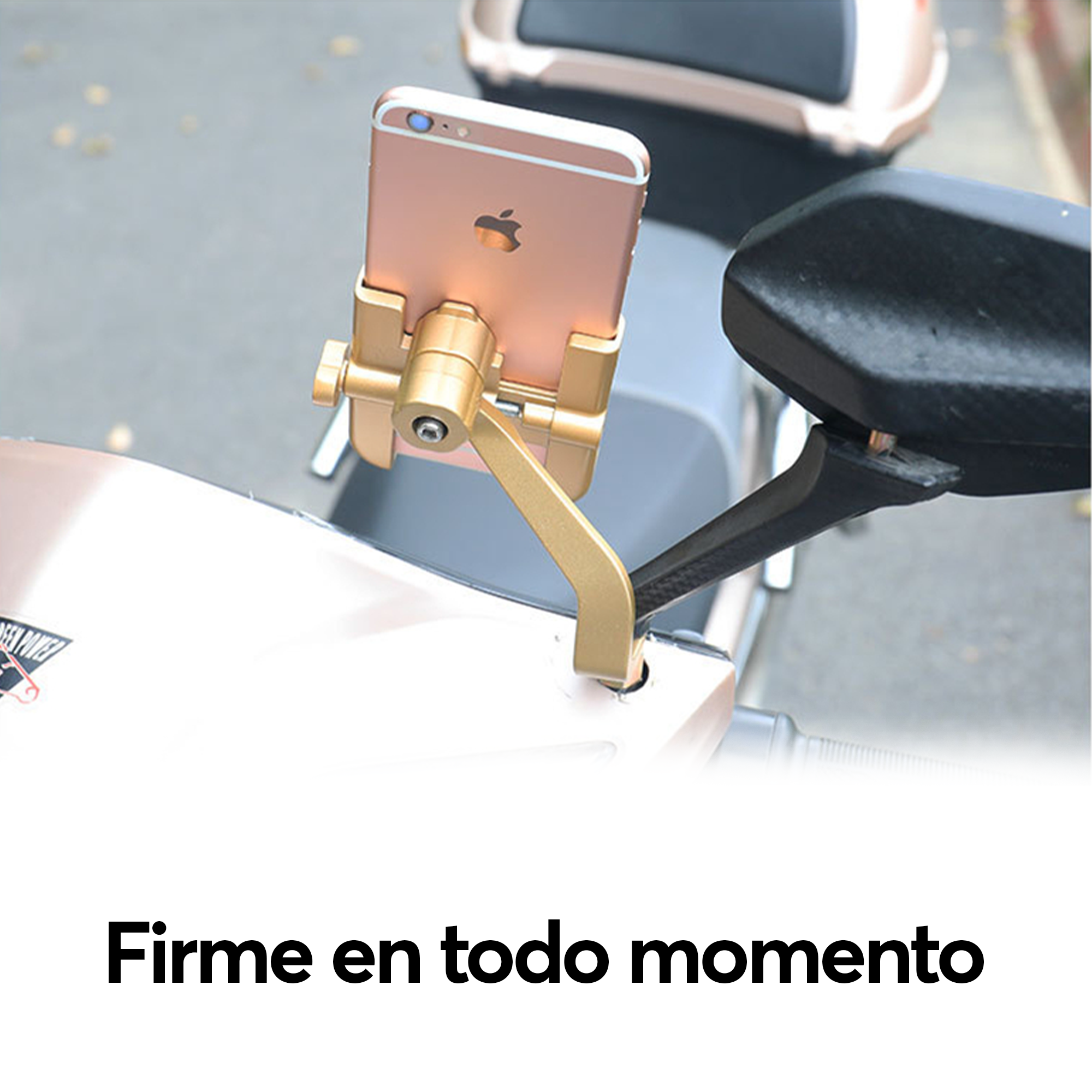 Base Soporte Porta Celular Archy 360 Aleación Metal Ultra Firme Vertical Universal para Motocicleta, Bicicleta, Carriola, Manubrio, Seguro, rotación 360 Grados.