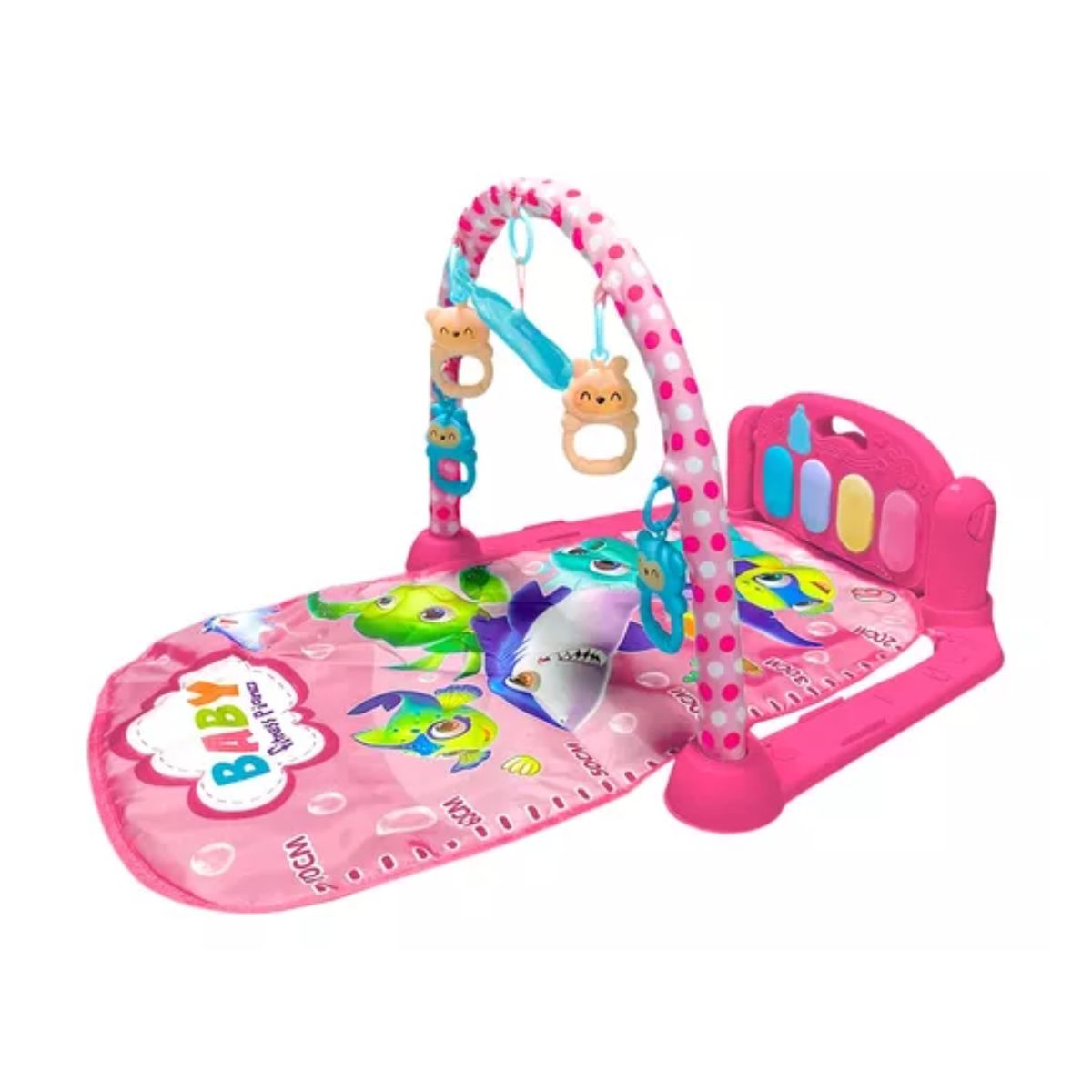 Gimnasio Piano Musical Tapete De Juegos Para Bebés Pataditas Rosa/Tiburon