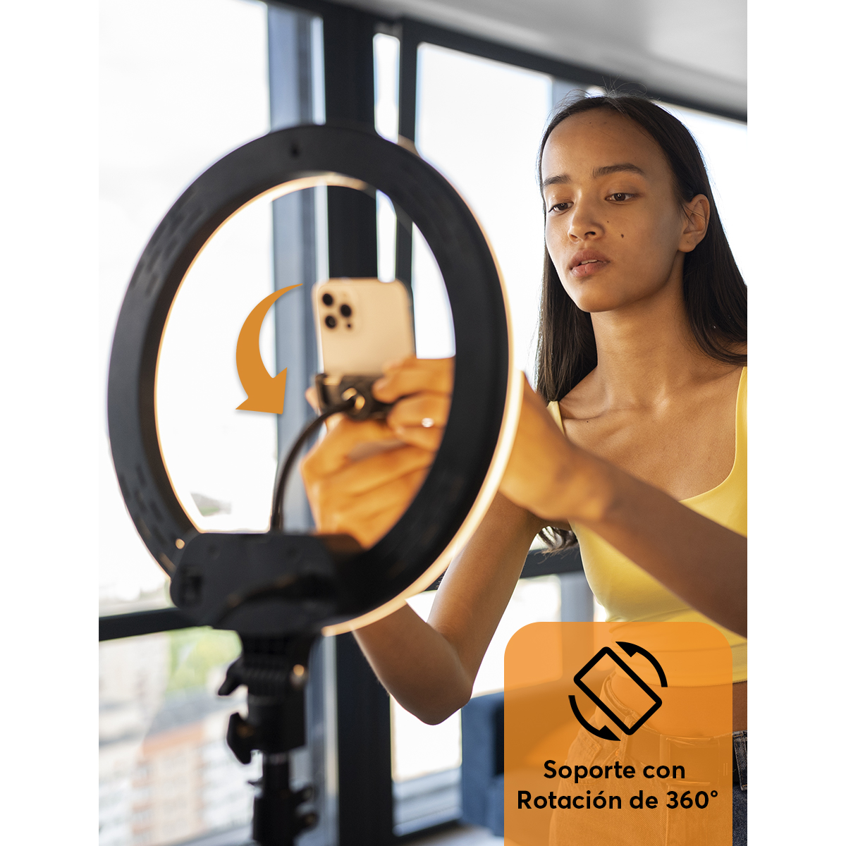 Aro de Luz LED 12 Pulgadas Archy Tripie 2 Metros Anillo de Luz Profesional Trípode y Soporte de Teléfono, 3 Modos de Luz y 10 Niveles de Brillo