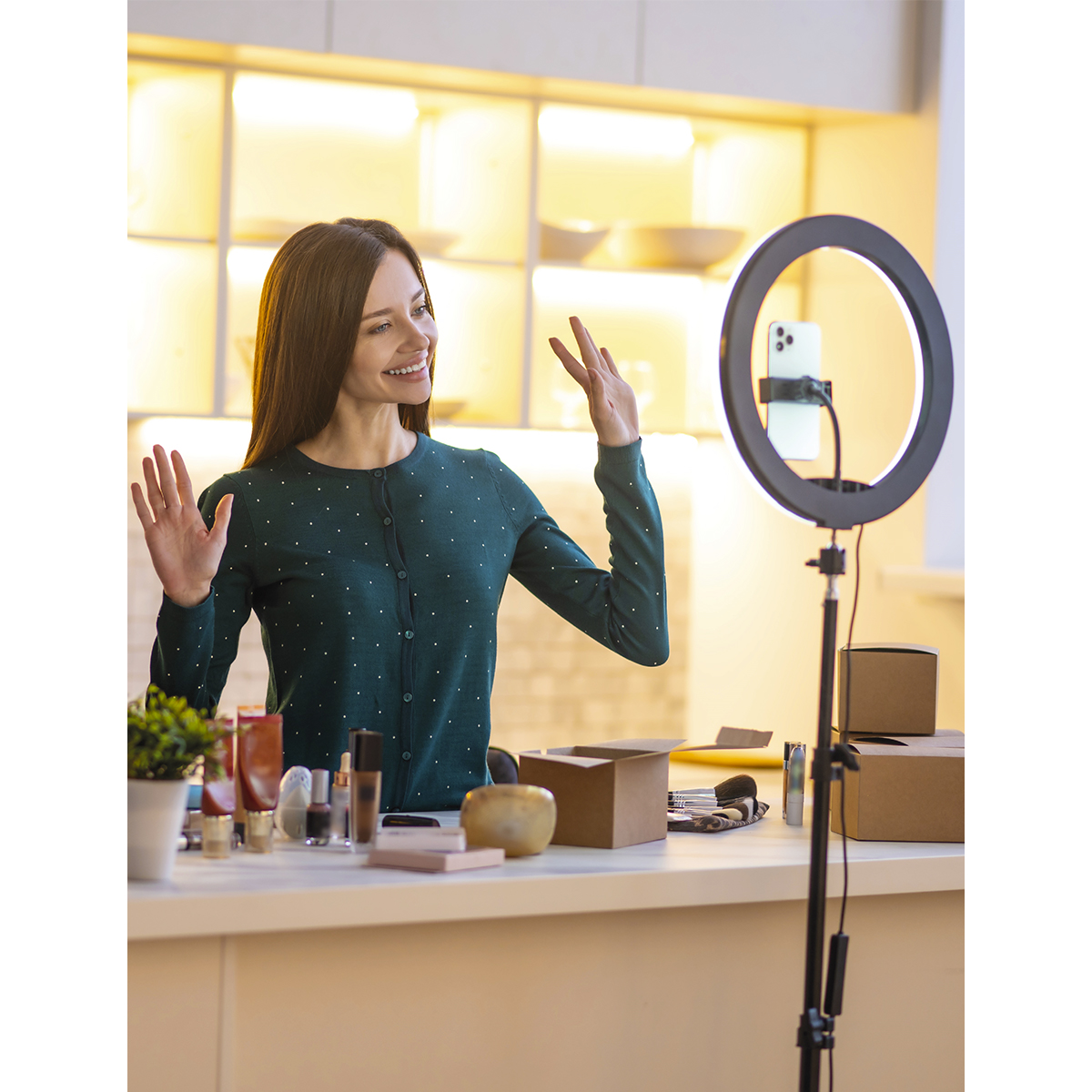 Aro de Luz LED 12 Pulgadas Archy Tripie 2 Metros Anillo de Luz Profesional Trípode y Soporte de Teléfono, 3 Modos de Luz y 10 Niveles de Brillo