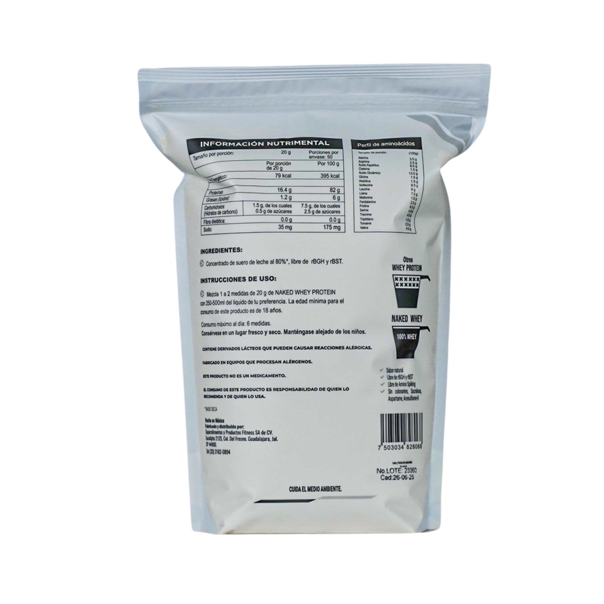 Kardagar Naked Whey Protein Concentrado de Suero Natural