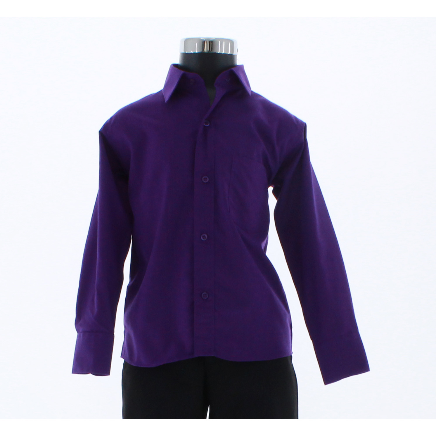 Camisa De Vestir Niño Morado Purpura Manga Larga 3588 2-18 Años...