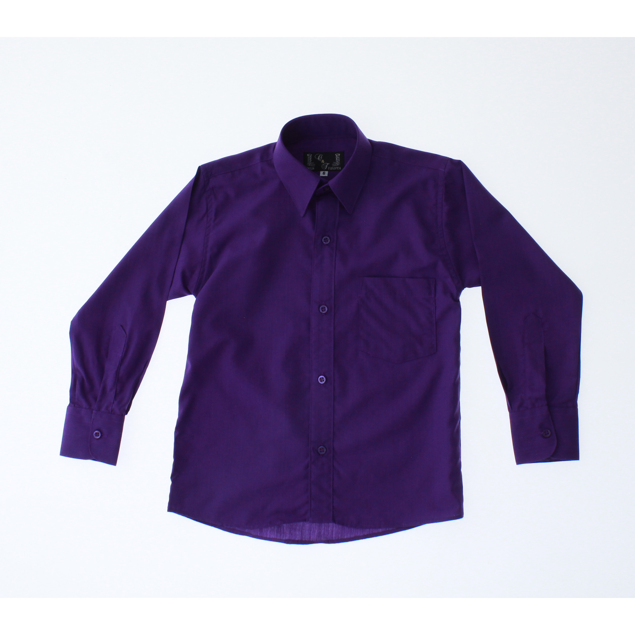 Camisa De Vestir Niño Morado Purpura Manga Larga 3588 2-18 Años...