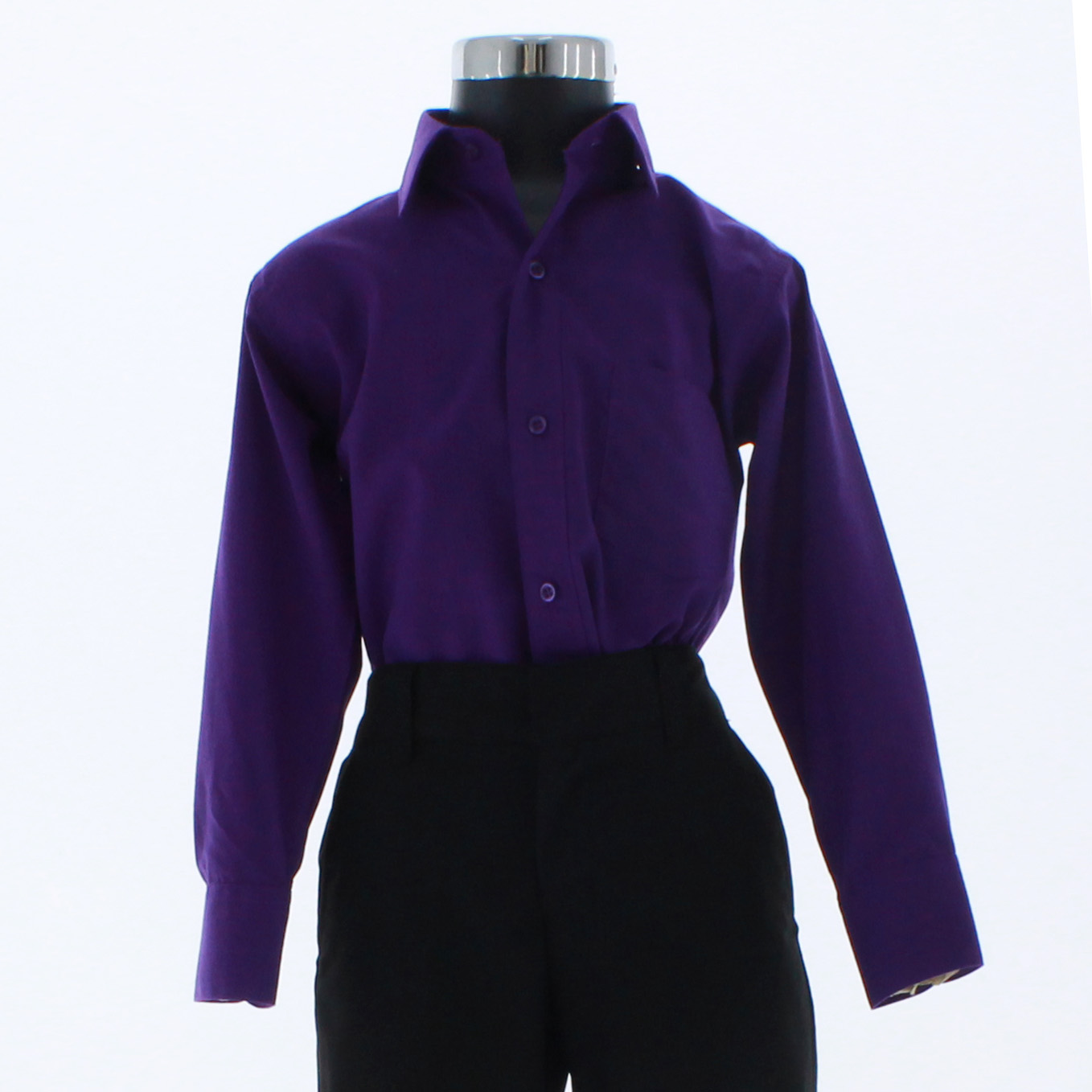 Camisa De Vestir Niño Morado Purpura Manga Larga 3588 2-18 Años...