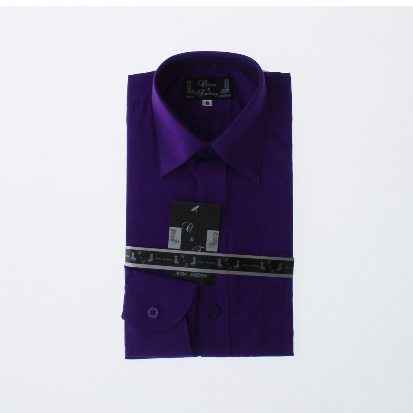 Camisa De Vestir Niño Morado Purpura Manga Larga 3588 2-18 Años...