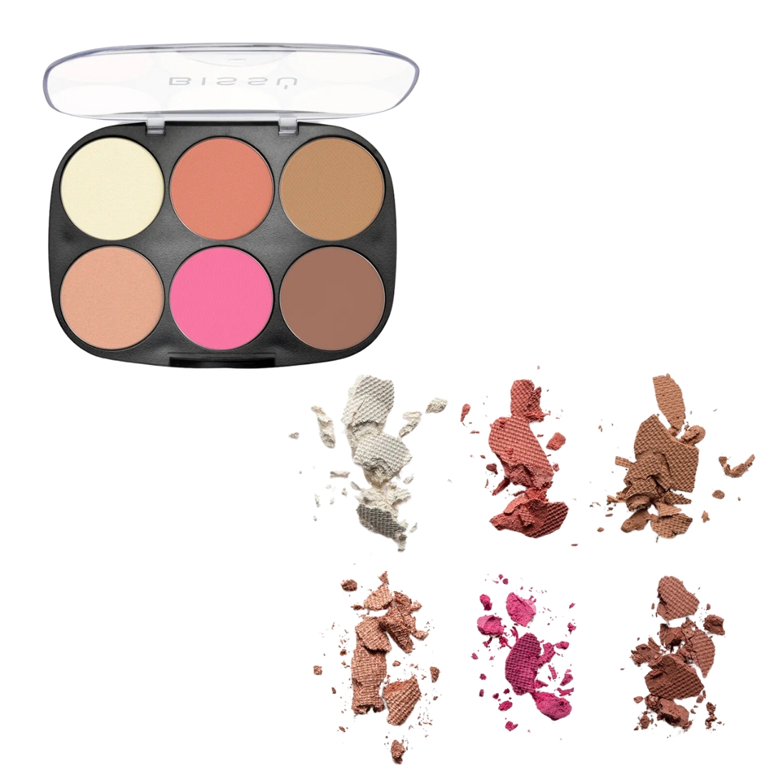 Paleta para Rostro Bissú Iluminador+Rubor+Bronceado.