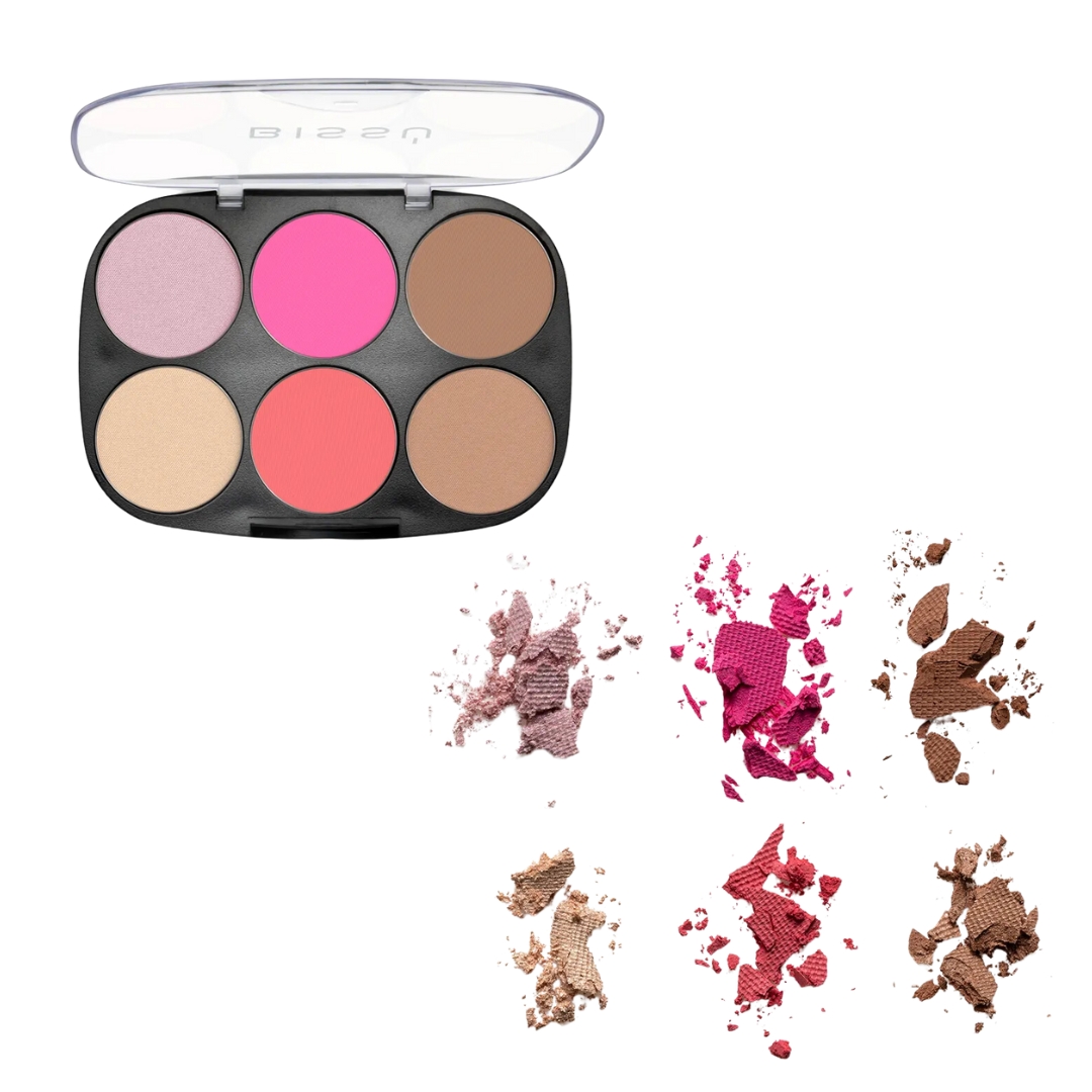 Paleta para Rostro Bissú Iluminador+Rubor+Bronceado.