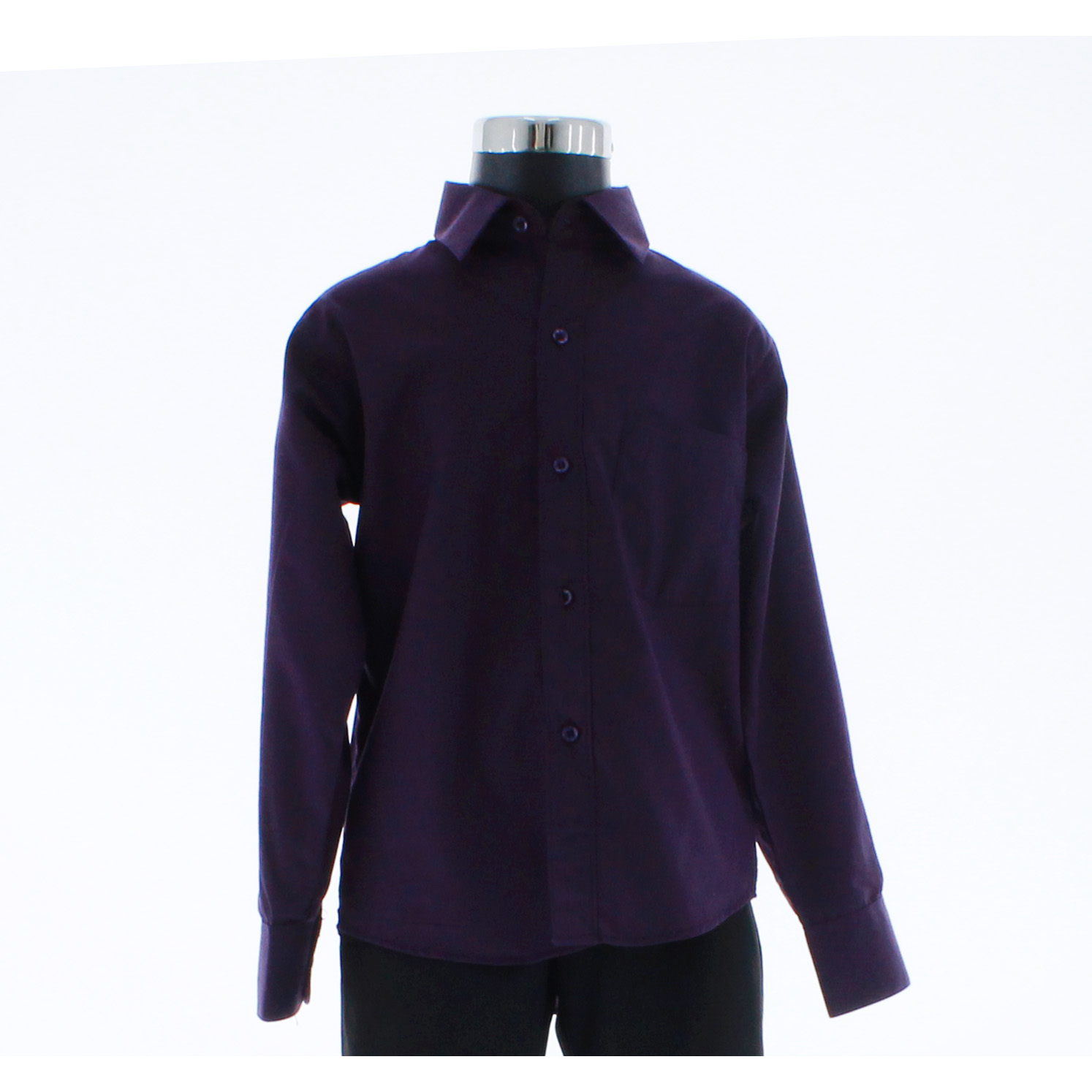 Camisa De Vestir Niño Morado Uva Manga Larga 3590 2-18 Años.