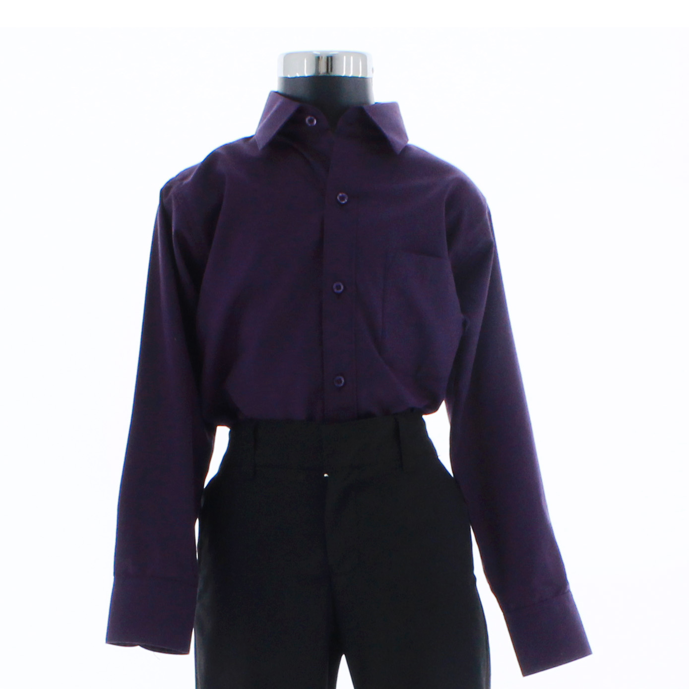Camisa De Vestir Niño Morado Uva Manga Larga 3590 2-18 Años.