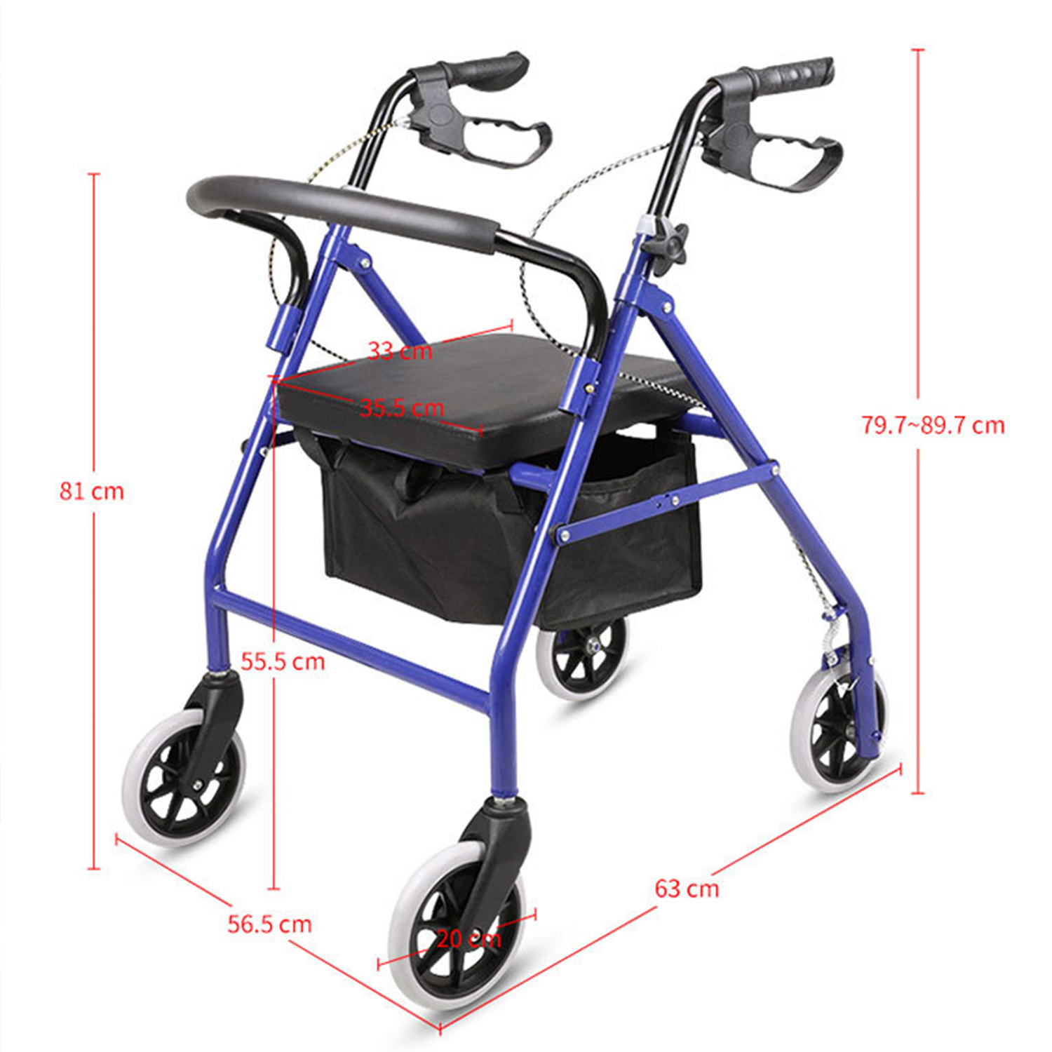 Andadera Andador 4 Ruedas Andafacil Aluminio Plegable Asiento Bolsa