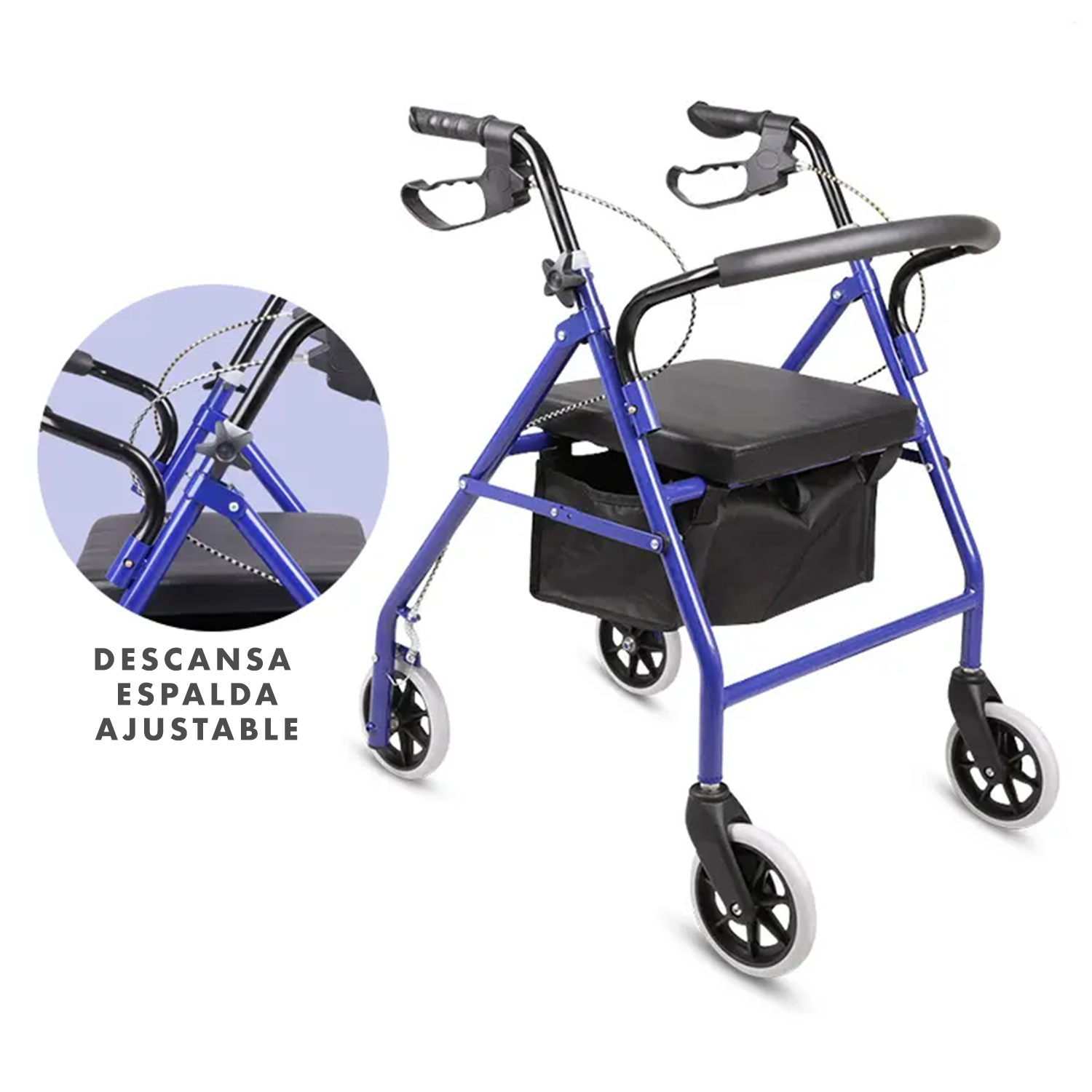 Andadera Andador 4 Ruedas Andafacil Aluminio Plegable Asiento Bolsa