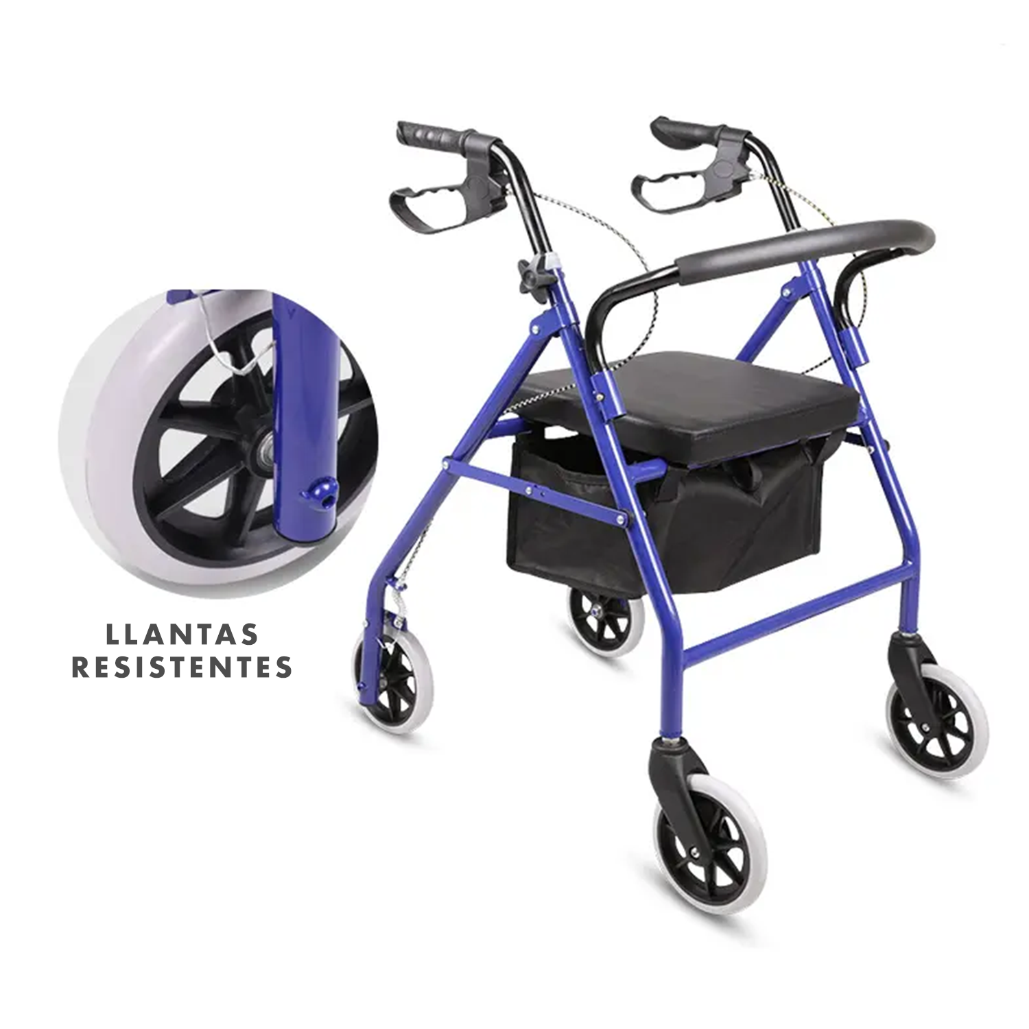 Andadera Andador 4 Ruedas Andafacil Aluminio Plegable Asiento Bolsa