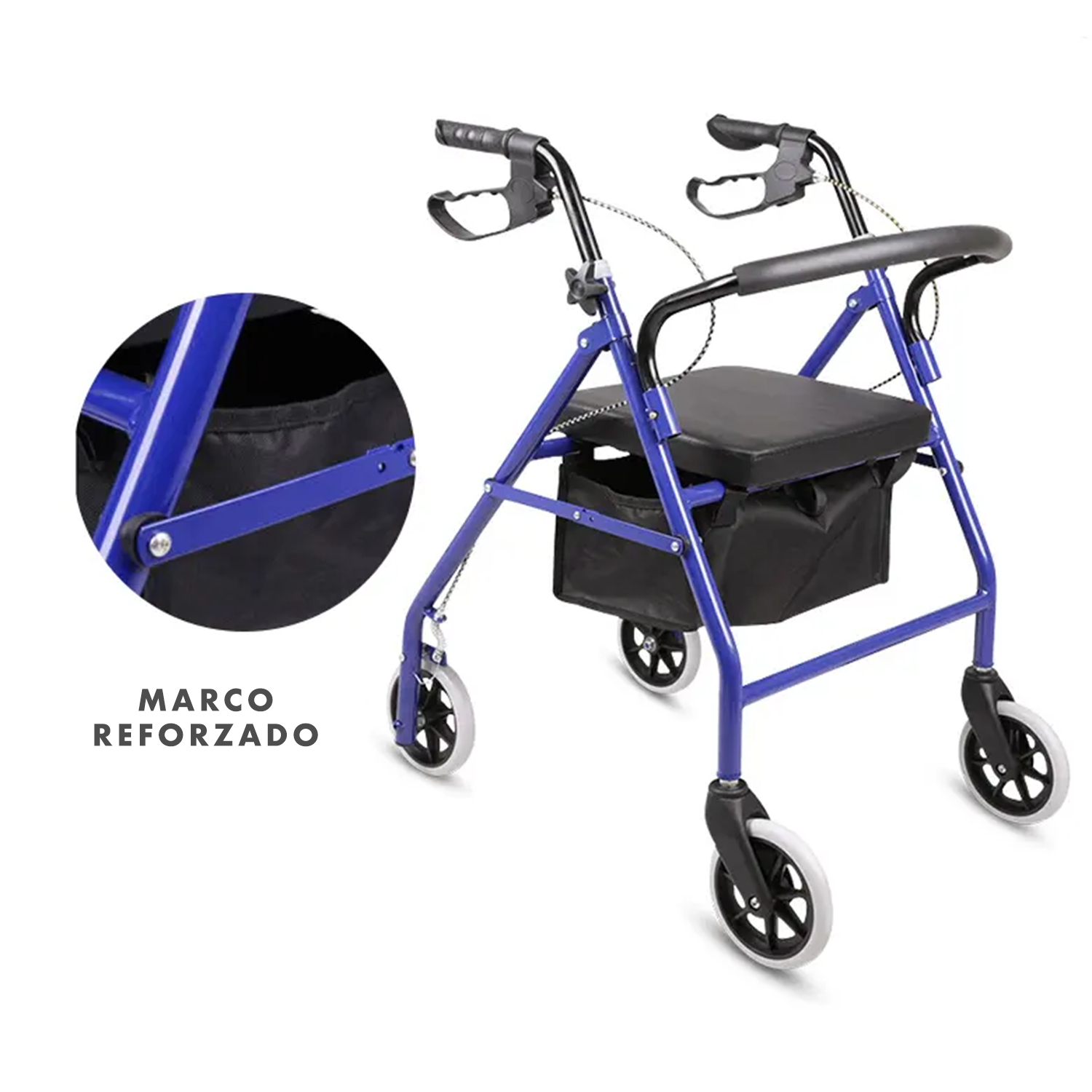 Andadera Andador 4 Ruedas Andafacil Aluminio Plegable Asiento Bolsa