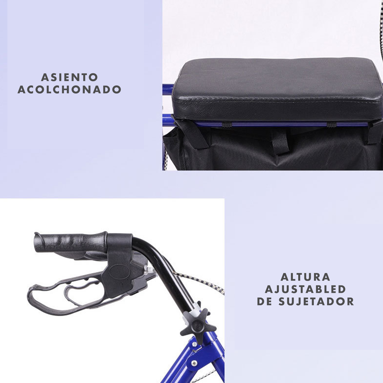 Andadera Andador 4 Ruedas Andafacil Aluminio Plegable Asiento Bolsa