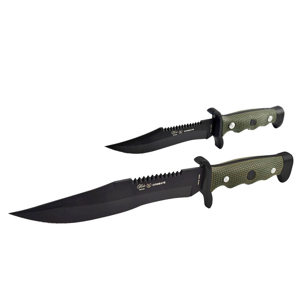 Set Cuchillos Combate Acero Inoxidable Verde Miguel Nieto.