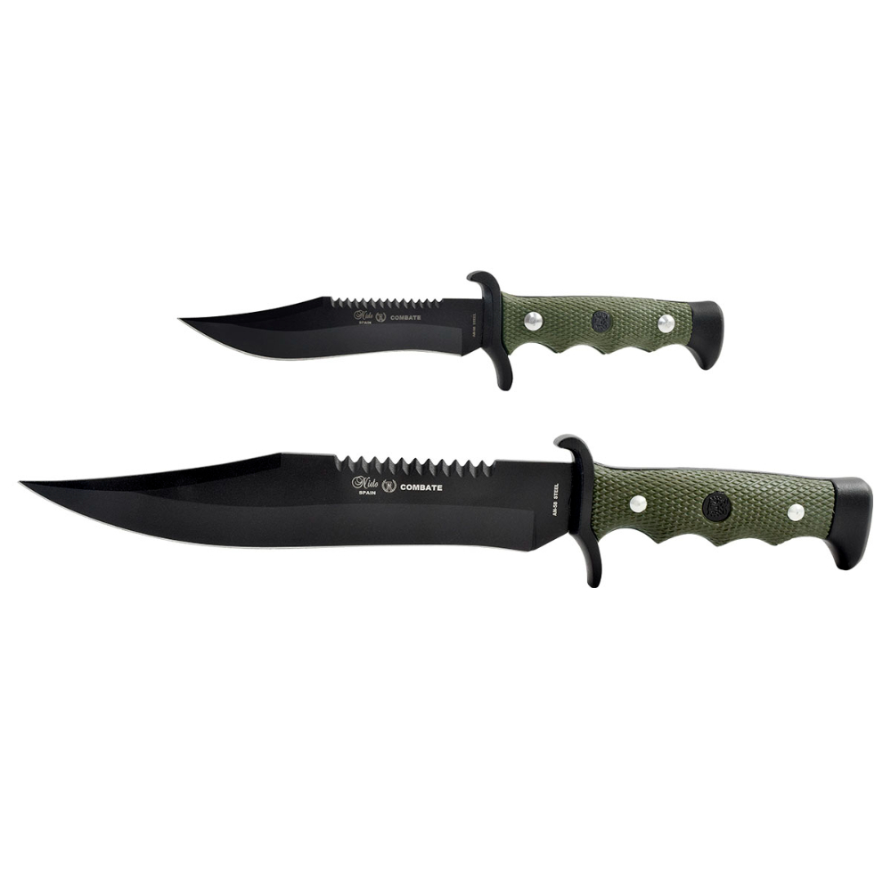 Set Cuchillos Combate Acero Inoxidable Verde Miguel Nieto.