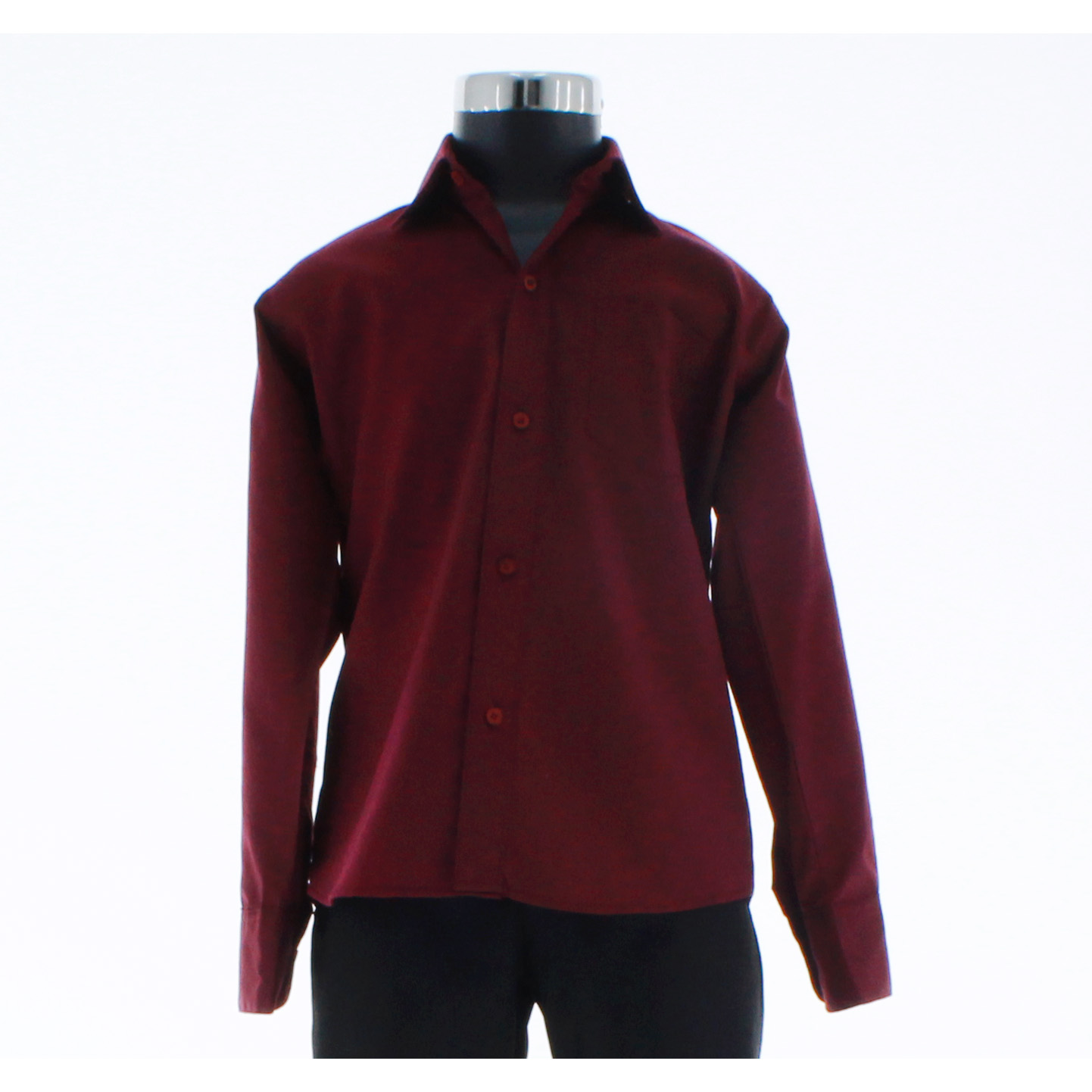 Camisa De Vestir Niño Color Vino Manga Larga 3591 2-18 Años.