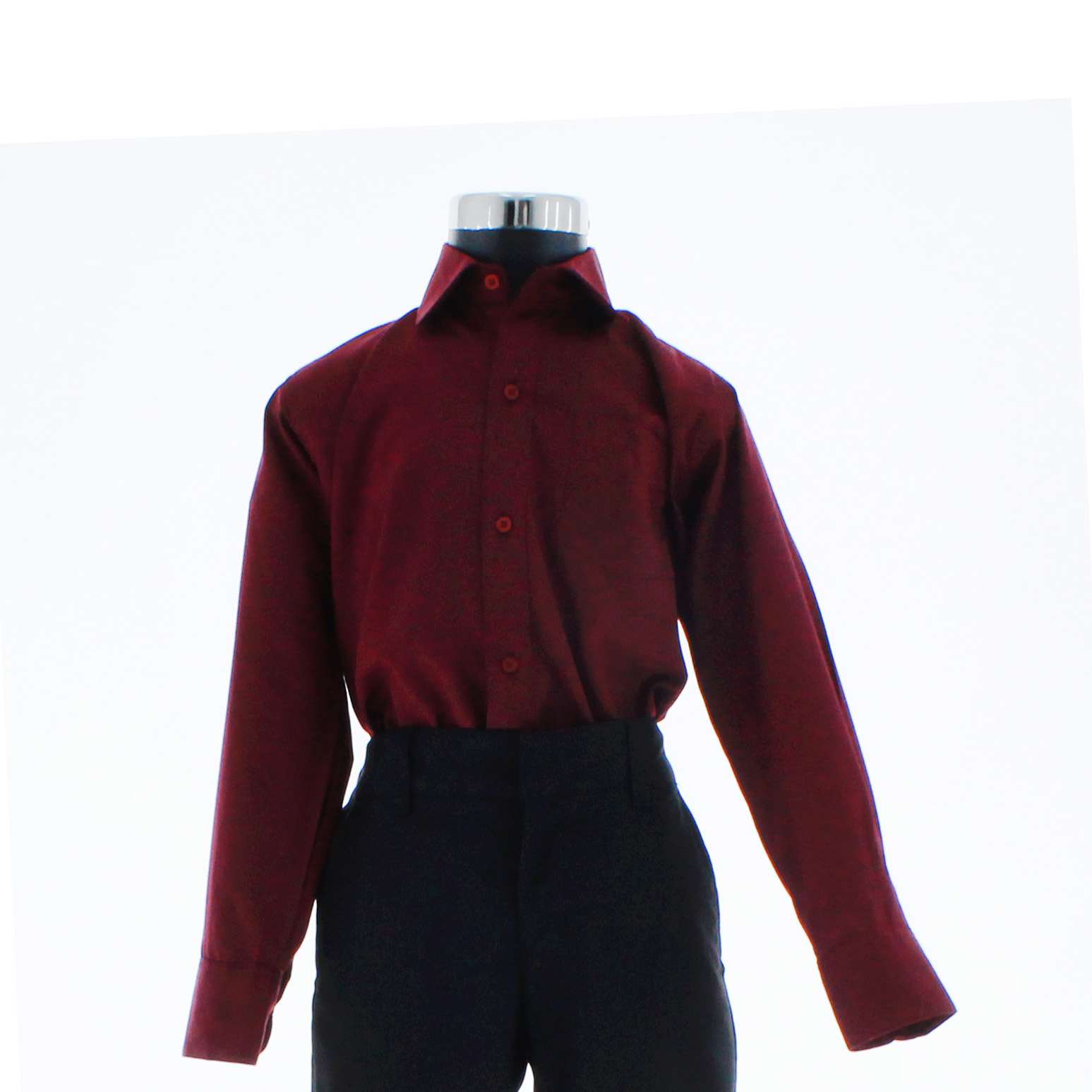 Camisa De Vestir Niño Color Vino Manga Larga 3591 2-18 Años.