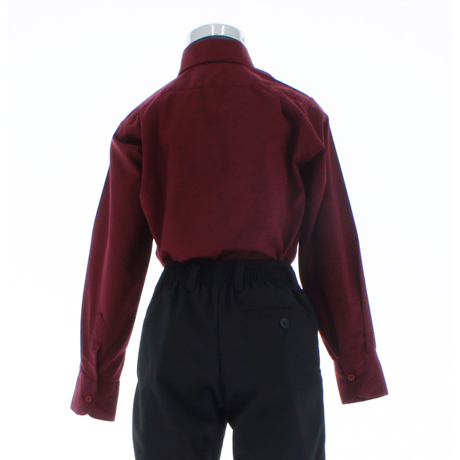 Camisa De Vestir Niño Color Vino Manga Larga 3591 2-18 Años.