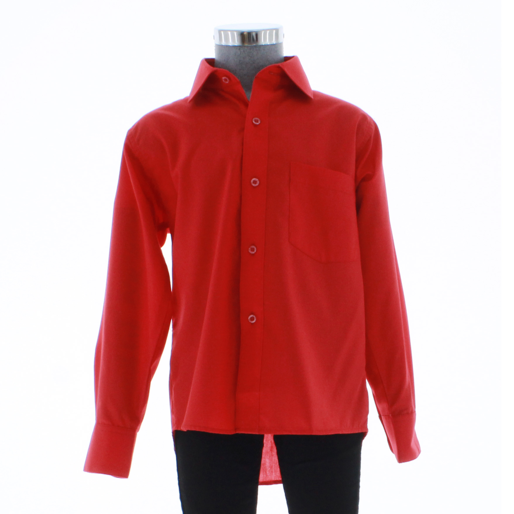 Camisa De Vestir Niño Color Rojo Manga Larga 3592 2-18 Años..