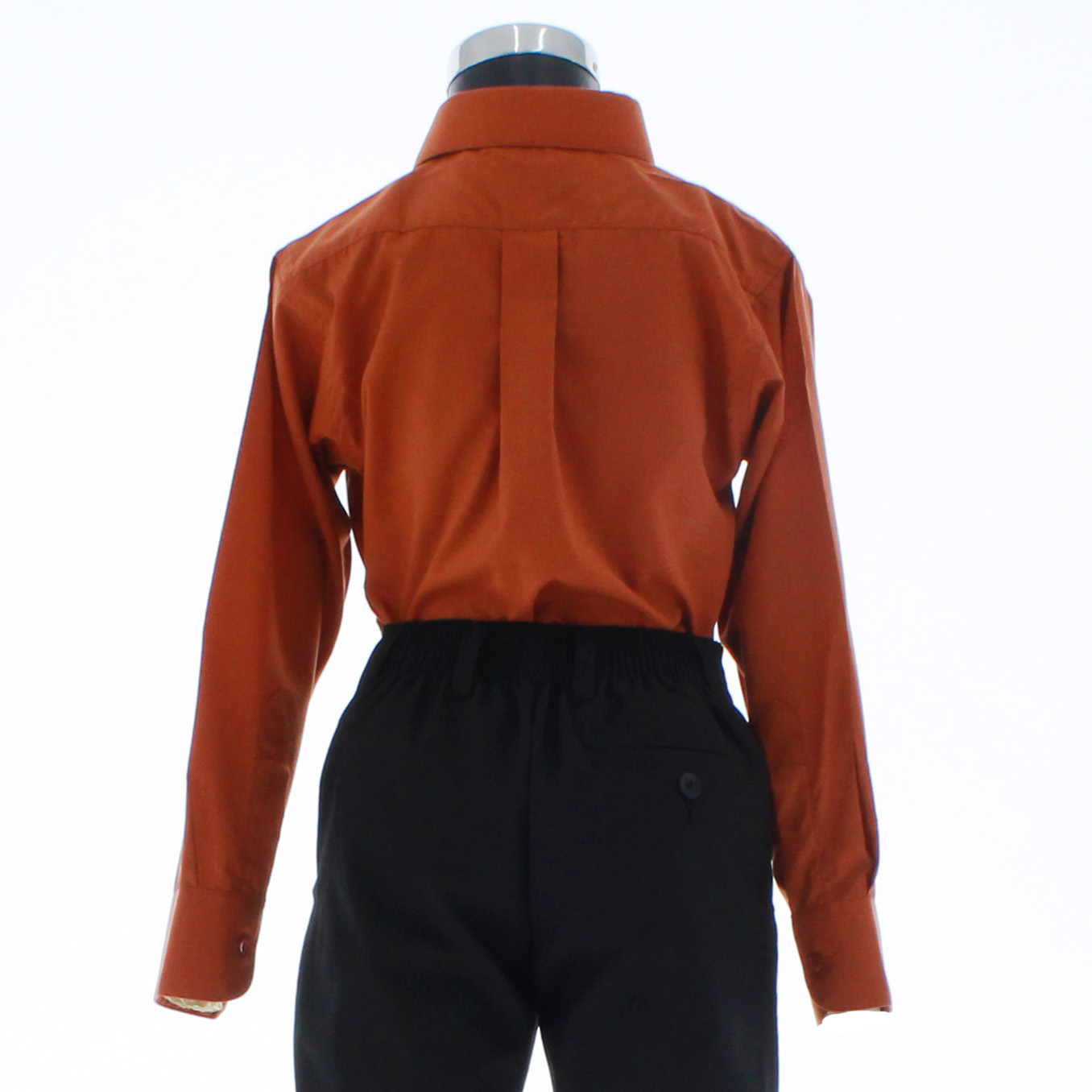 Camisa De Vestir Niño Color Ladrillo Manga Larga 3594 2-18 Años...