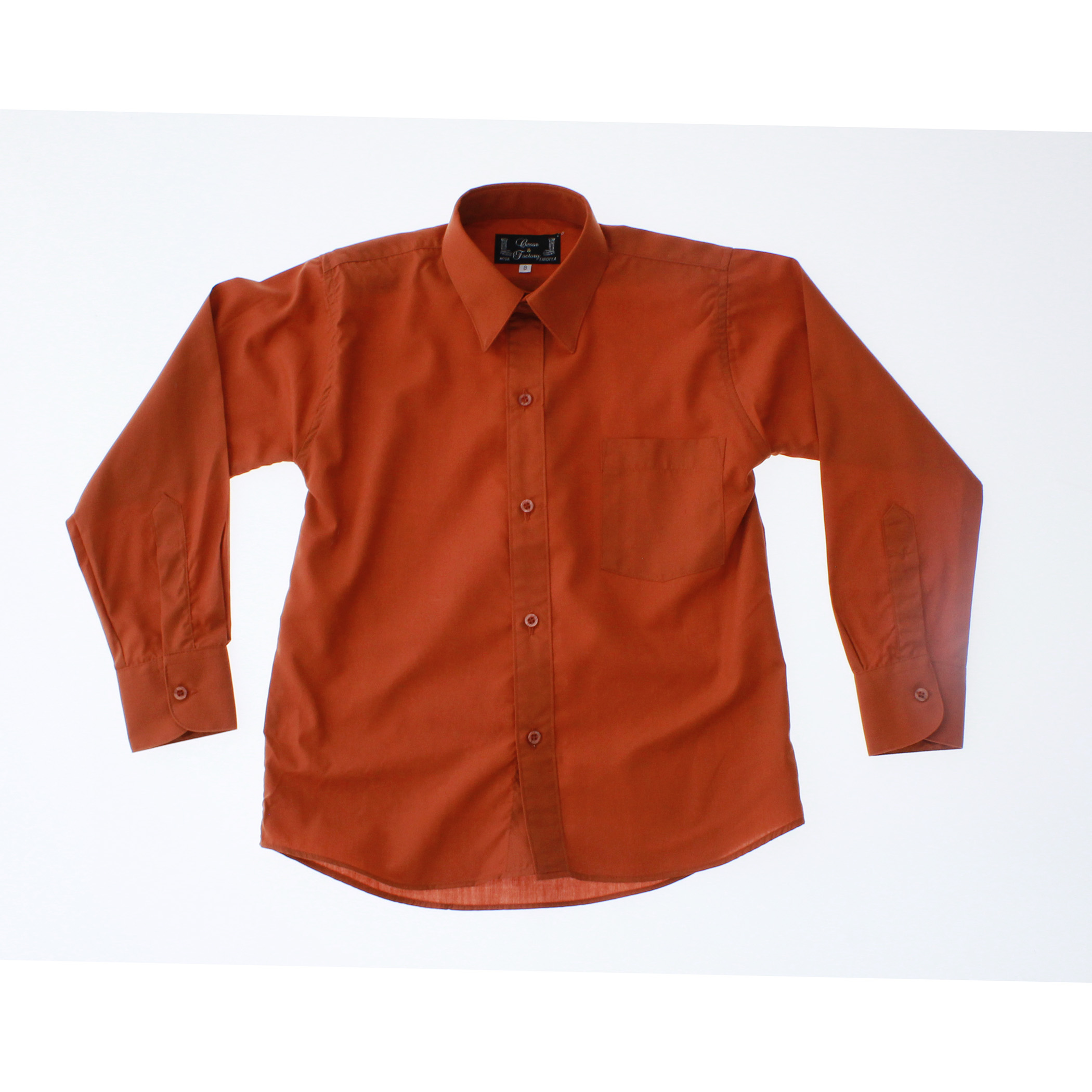 Camisa De Vestir Niño Color Ladrillo Manga Larga 3594 2-18 Años...