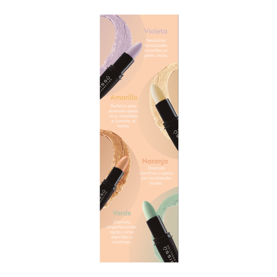 Set 4 Diferentes Correctores en Barra Esenciales Bissú.