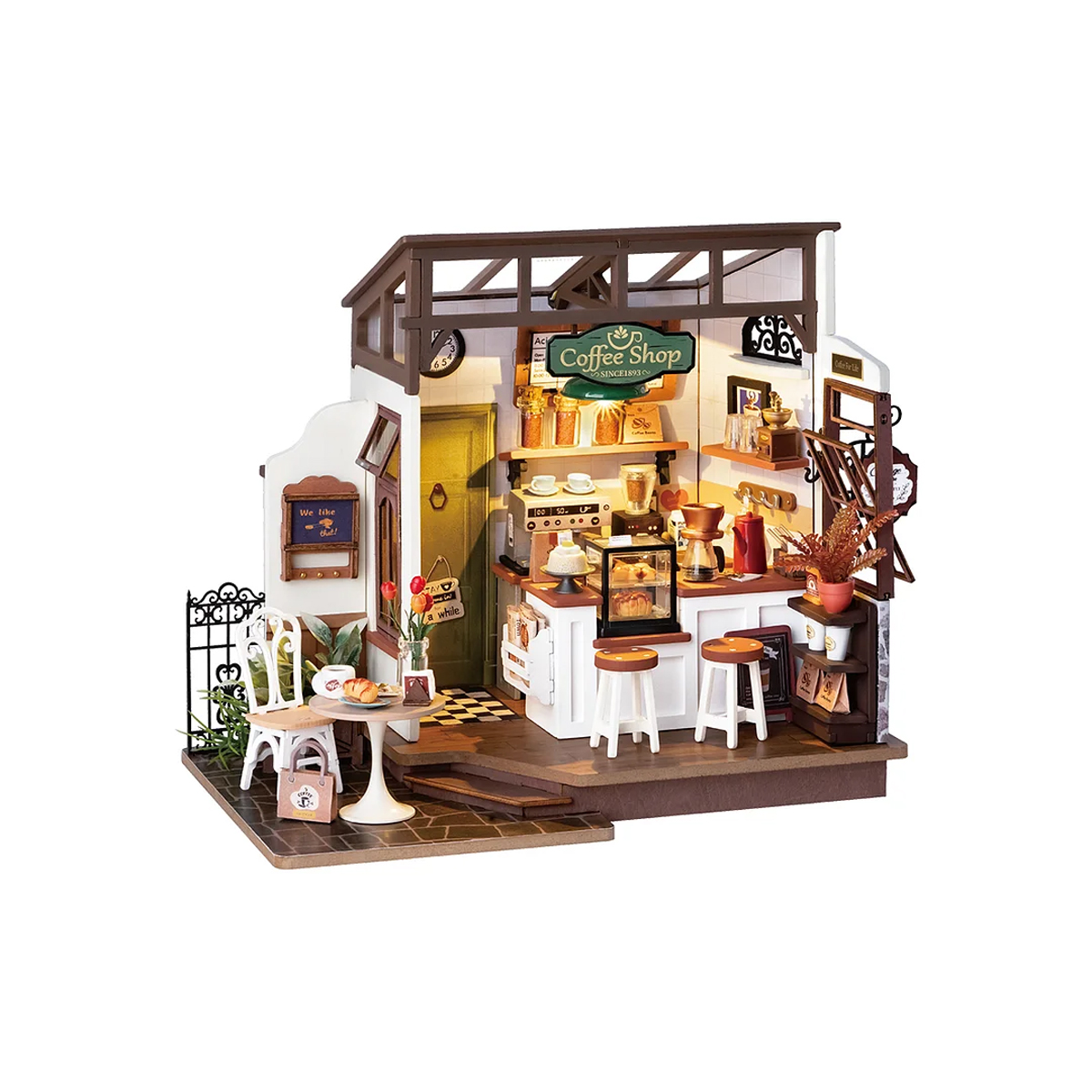 Rompecabezas 3d de Madera Tienda de Café Miniatura Robotime