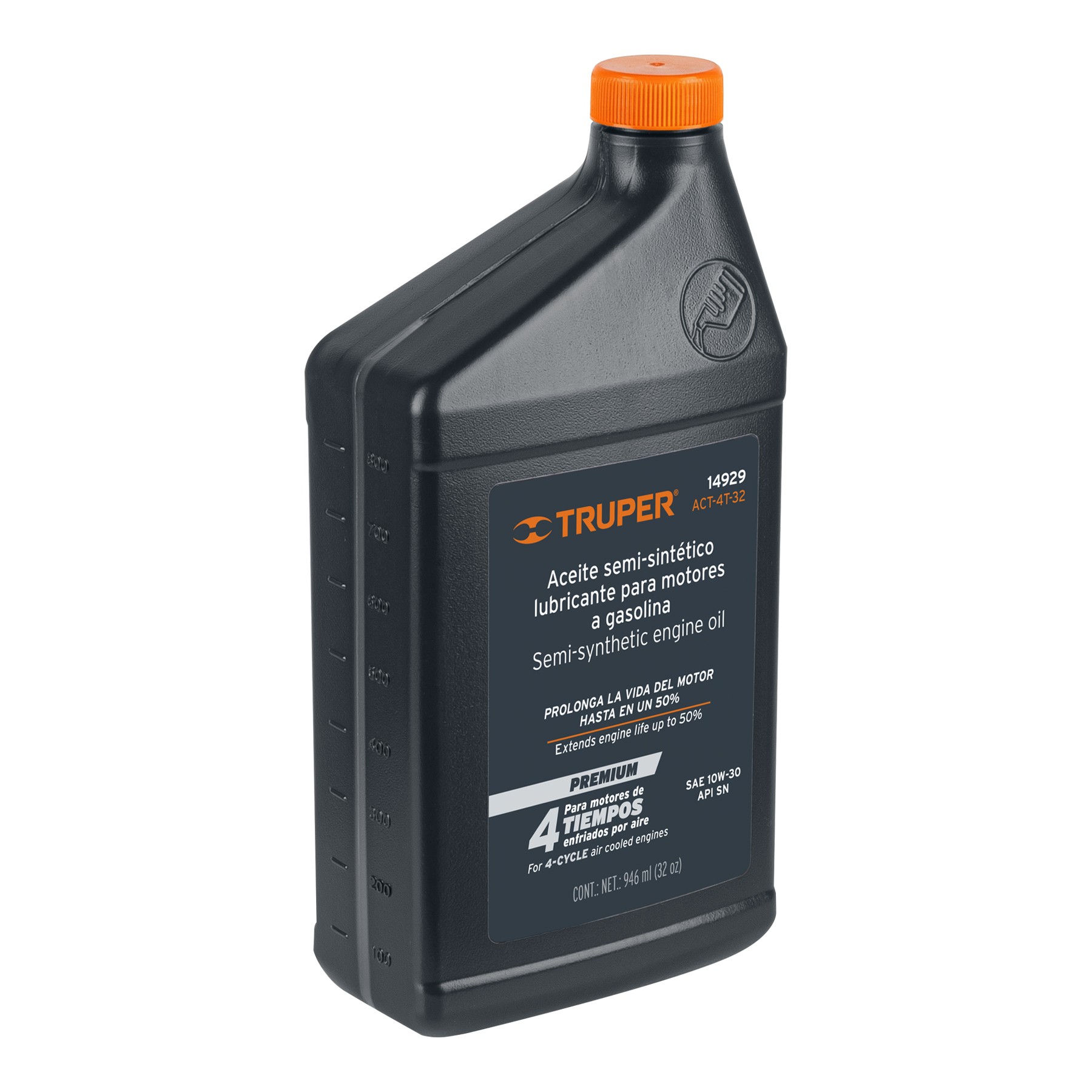 ACEITE SEMI-SINTÉTICO, MOTOR 4 TIEMPOS, 946ML (32OZ), TRUPER 14929