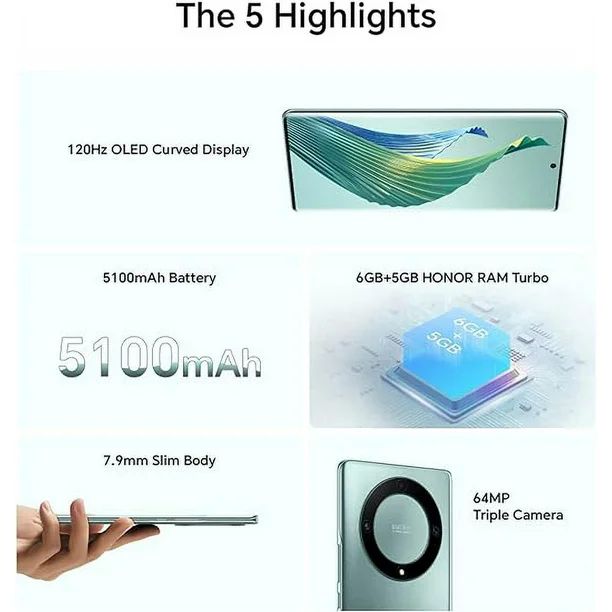 Honor Magic5 Lite Dual Sim 256 Gb Midnight Black 8 Gb Ram