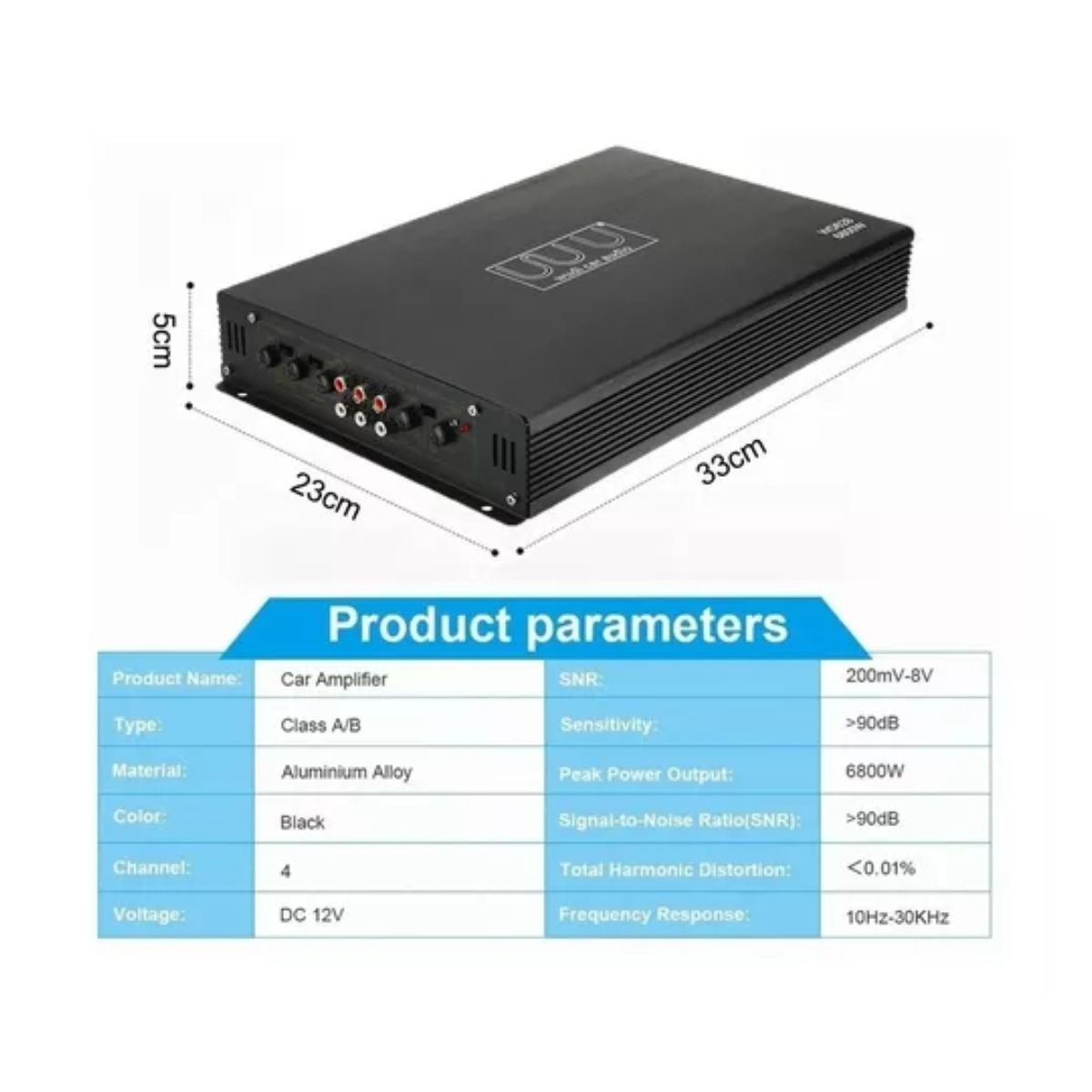 Amplificador De Audio De 6800w 4 Canales Para Auto