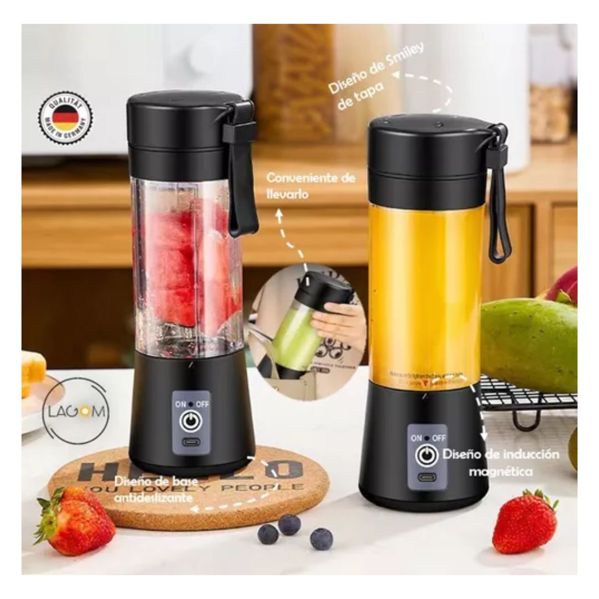 Licuadora Portatil Mini Exprimidor Negro 380ml