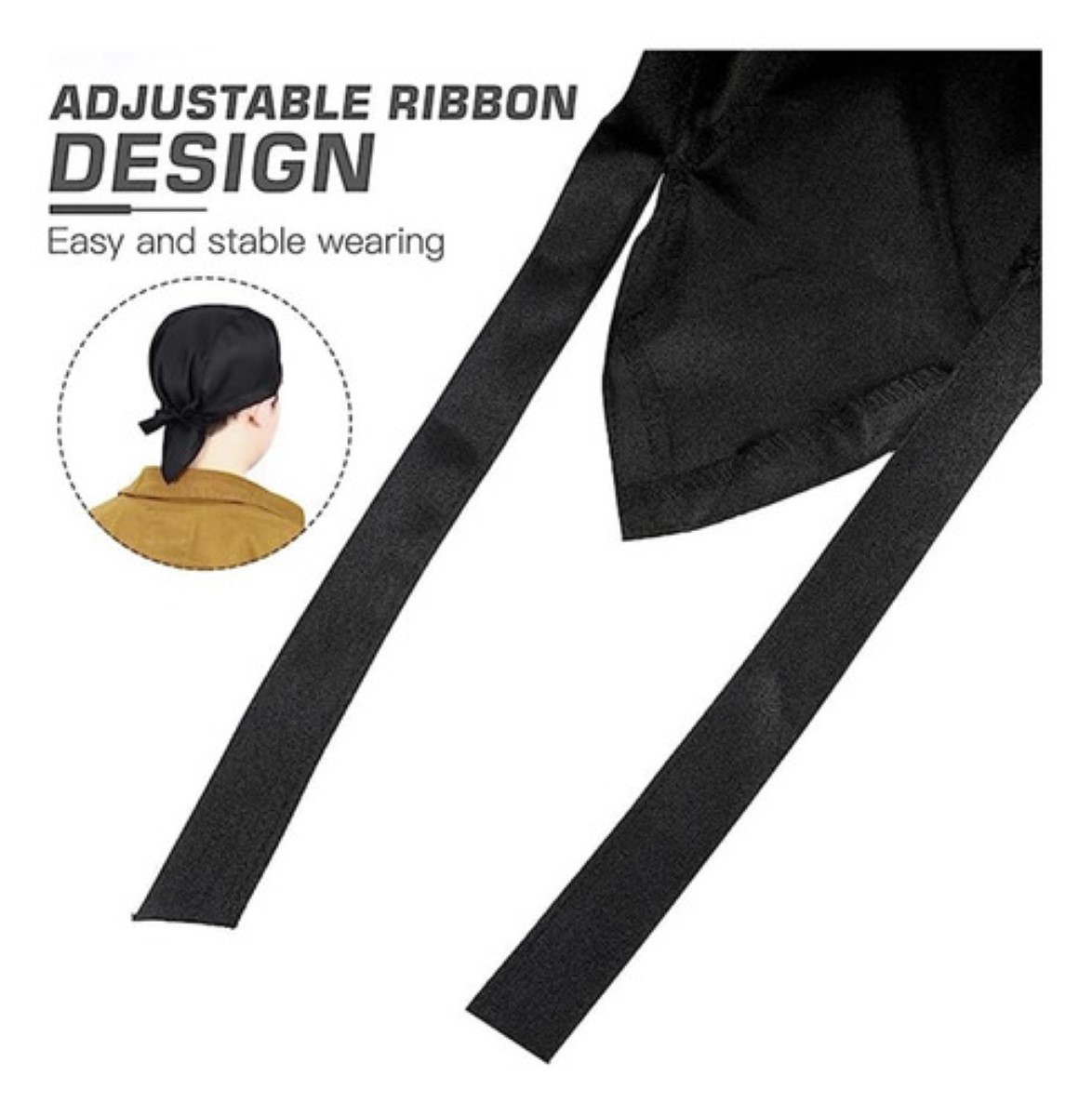 2pcs Sombrero Cocinero Gorra Gorritos Chef Cabeza Ajustable Combinación 2