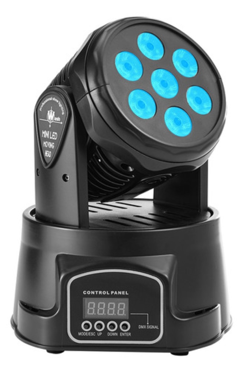 Cabeza Movil Led Luces Para Fiestas/7pcs-10w-cañon Led/dj Negro