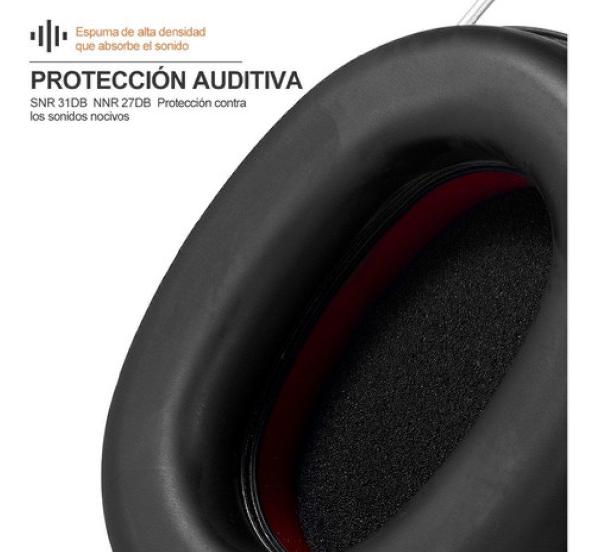 Ajustable Tapones Auditivos Industriales Protector Auditivos Ngro/Linea Rojo