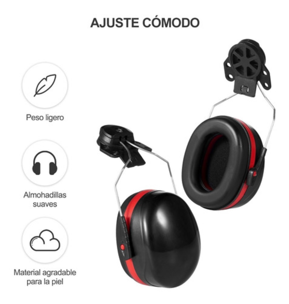 Ajustable Tapones Auditivos Industriales Protector Auditivos Ngro/Linea Rojo