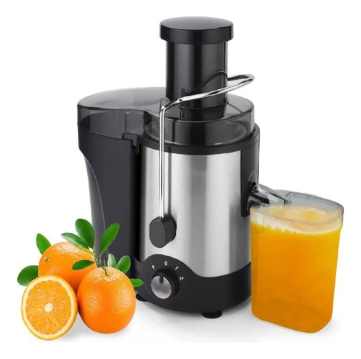 Exprimidor, Potente Exprimidor De Frutas Y Verduras Negro/Gris 