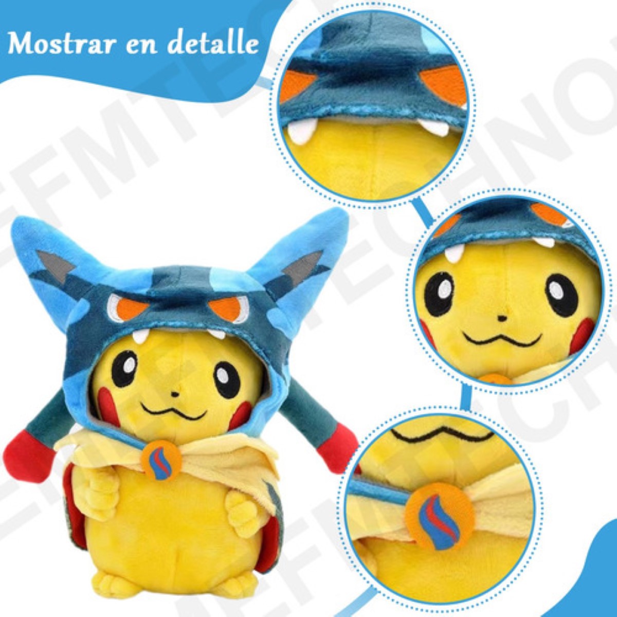 Peluches Pokémon Regalos Excelente Más Calidad 23cm Amarillo Gorra Azul