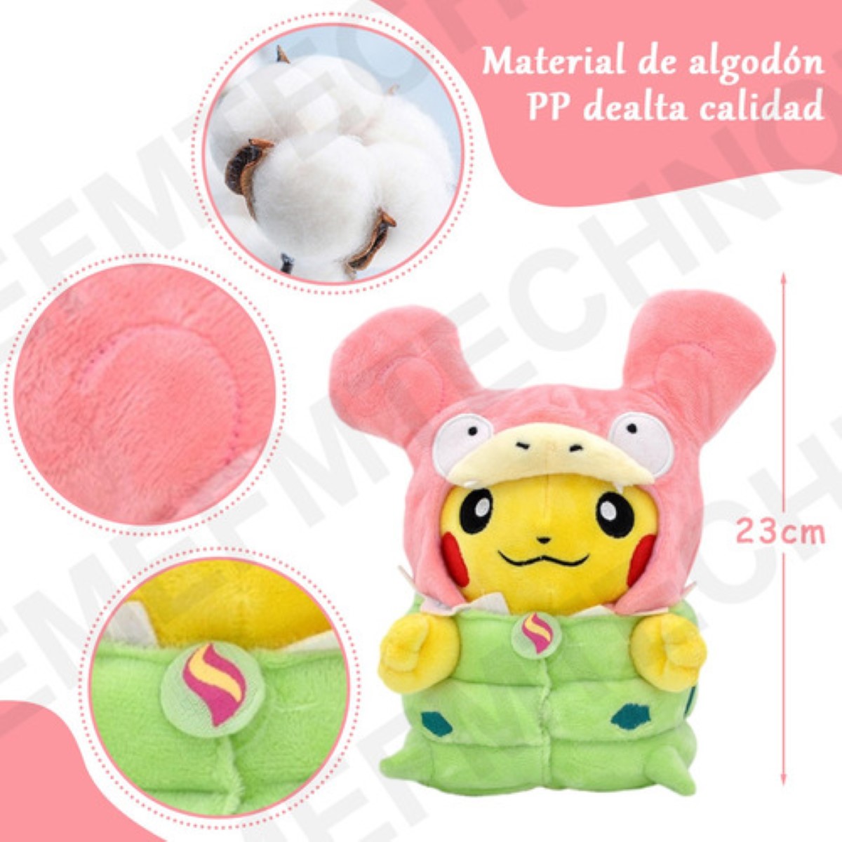 23cm Pikachu Peluche Pokemon Charizard Muñeco amarillo/Gorro Rosa 