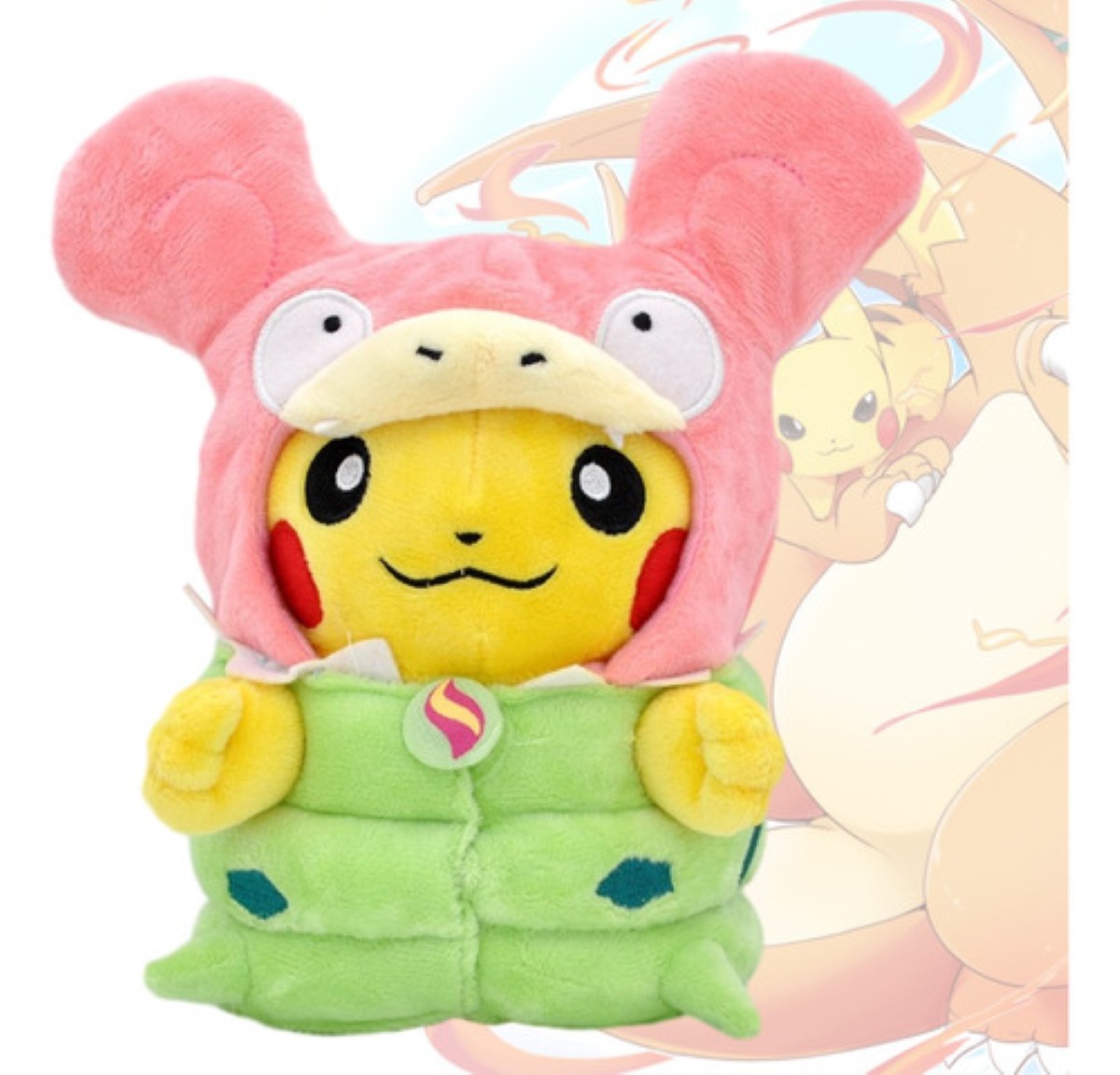 23cm Pikachu Peluche Pokemon Charizard Muñeco amarillo/Gorro Rosa 