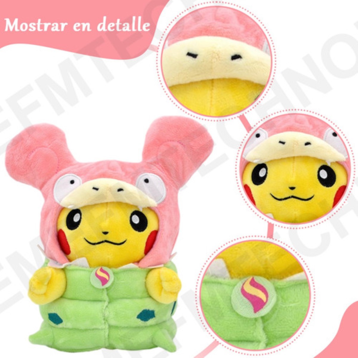 23cm Pikachu Peluche Pokemon Charizard Muñeco amarillo/Gorro Rosa 
