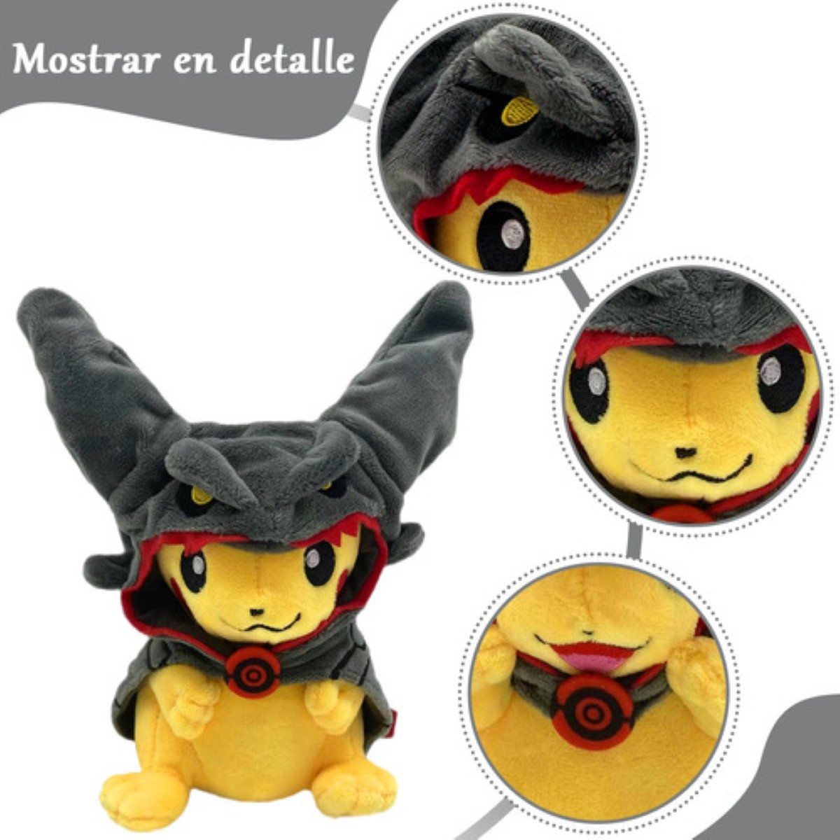 Pikachu Peluche Pokemon Charizard Muñeco Lindos 23cm gorra negro