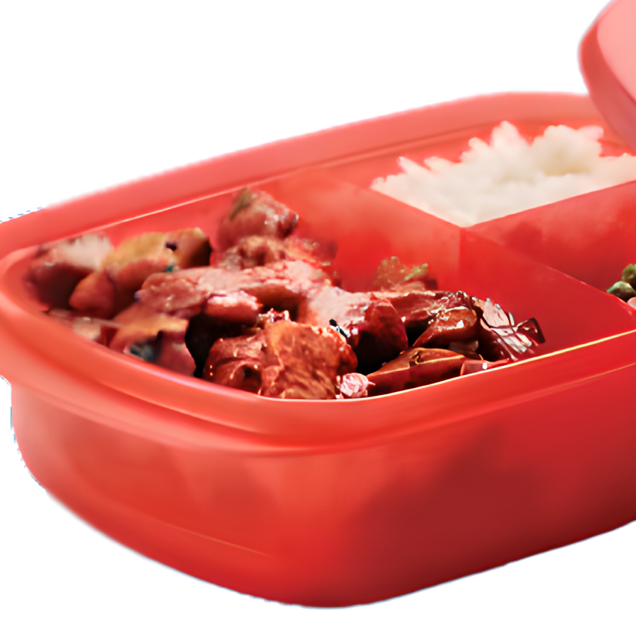 Micro Flash Rectangular con Divisiones Salmon 1L Tupperware