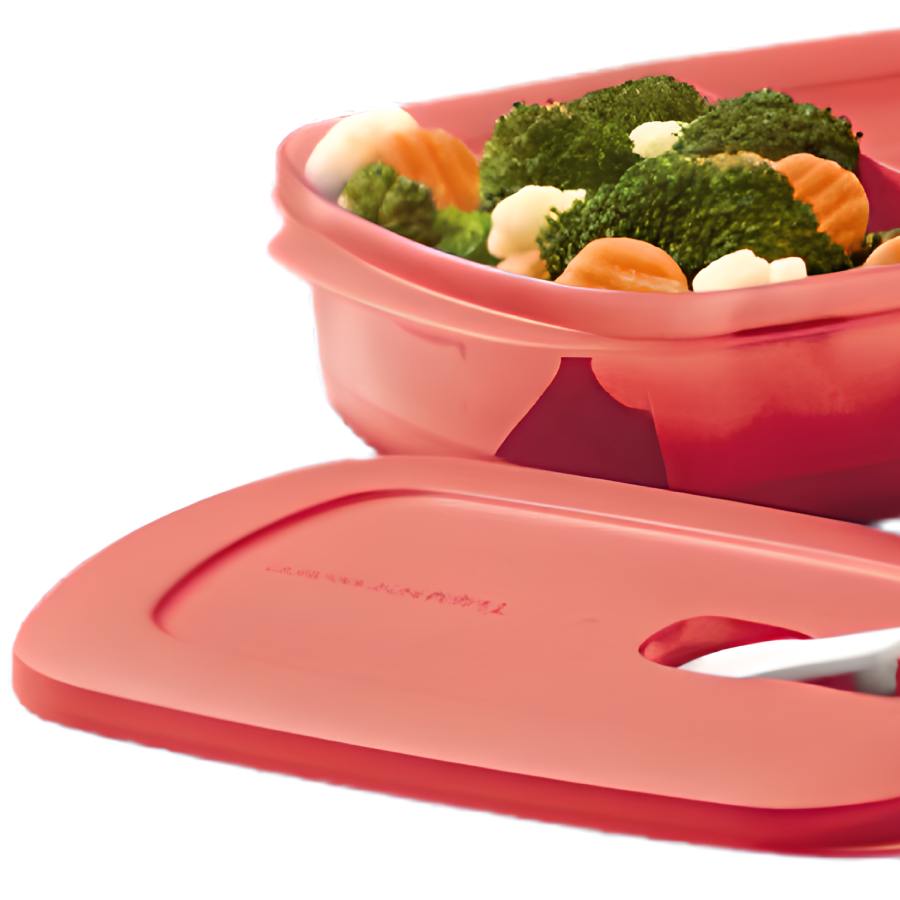 Micro Flash Rectangular con Divisiones Salmon 1L Tupperware