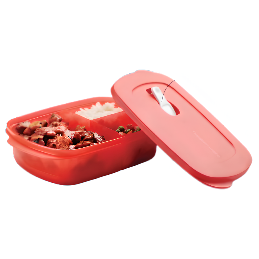 Micro Flash Rectangular con Divisiones Salmon 1L Tupperware