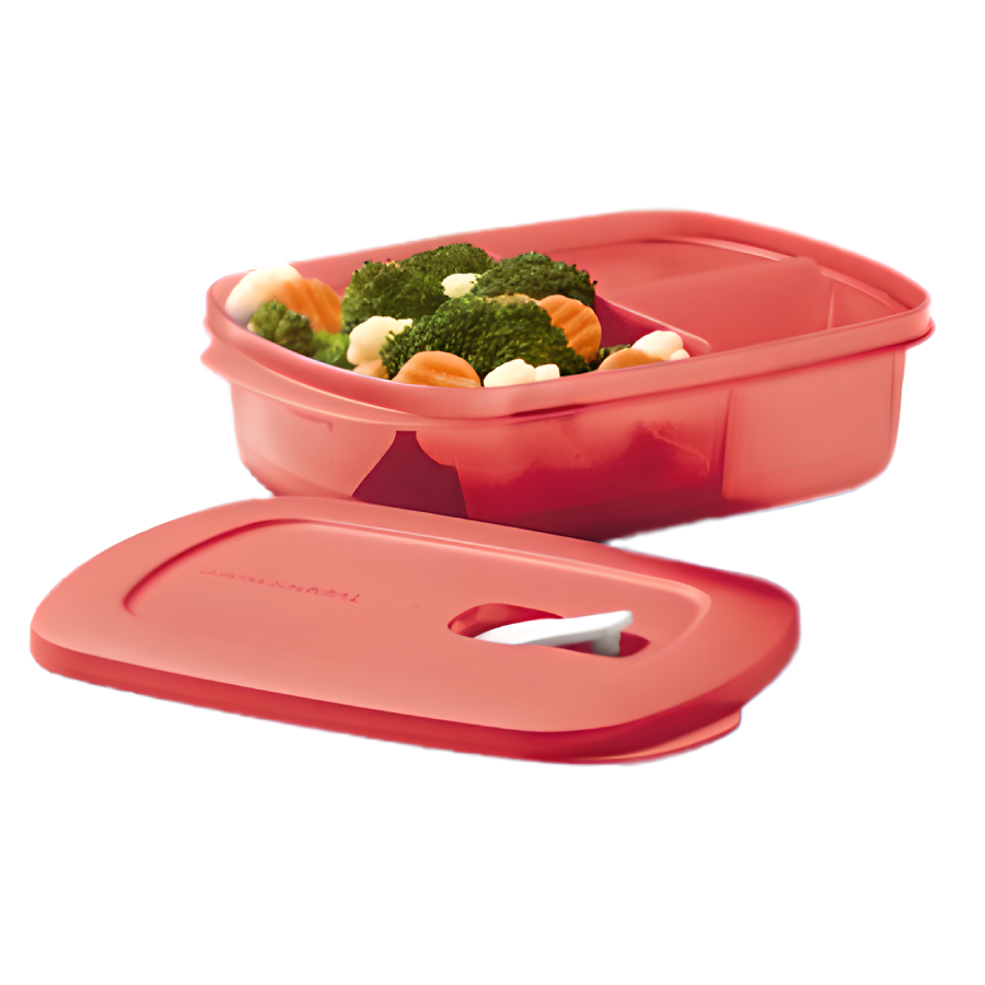 Micro Flash Rectangular con Divisiones Salmon 1L Tupperware