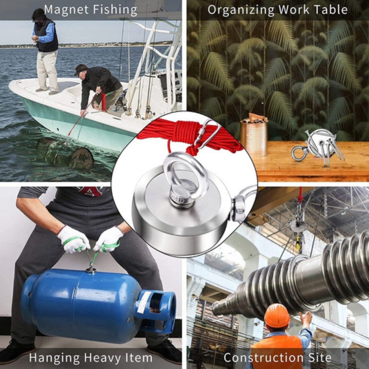 Imán De Pesca De Neodimio De Doble Cara Para Recuperación Gris 