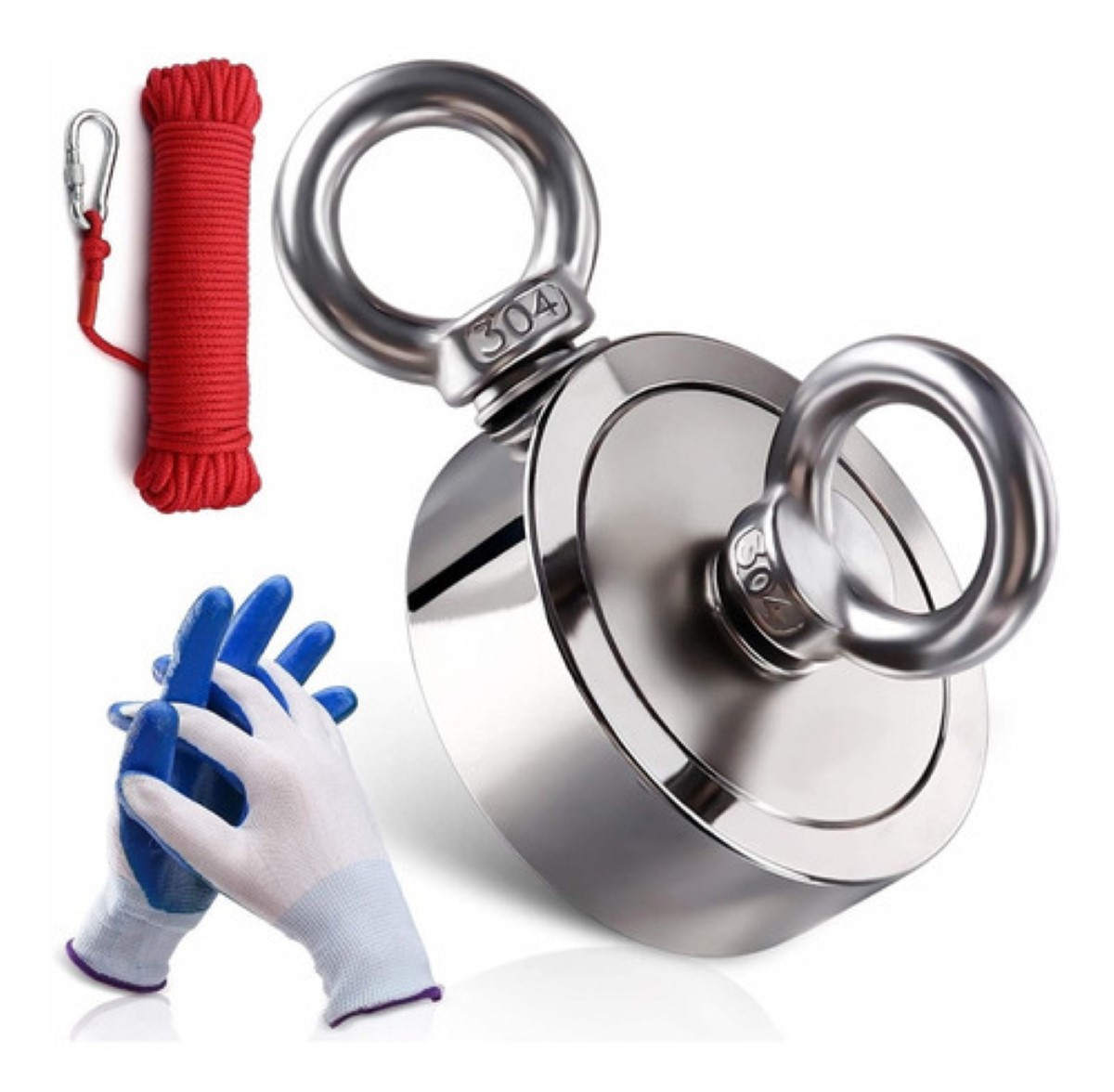 Imán De Pesca De Neodimio De Doble Cara Para Recuperación Gris 