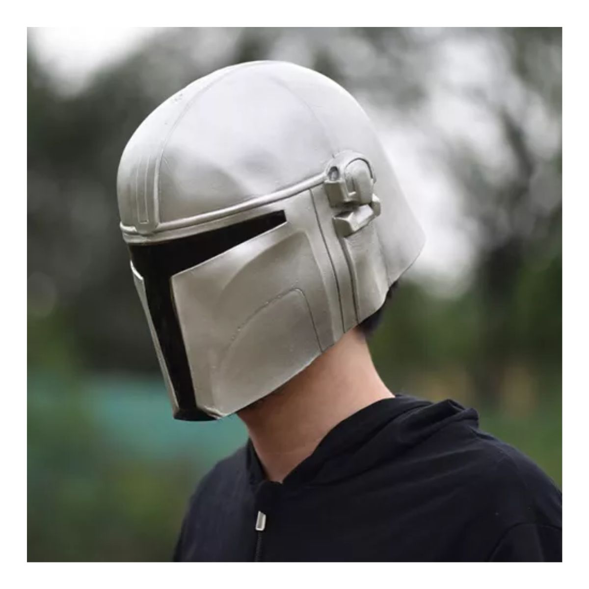 Mascara Star Wars Mandalorian Latex Halloween Cosplay Fiesta Gris