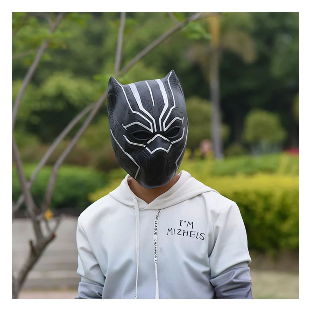 Mascara Black Panther Latex Disfraz Halloween Cosplay Fiesta  Negro